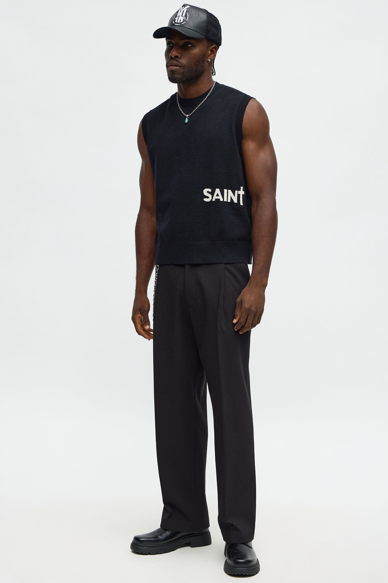 Relaxed Saint Sweater Vest - Black/combo