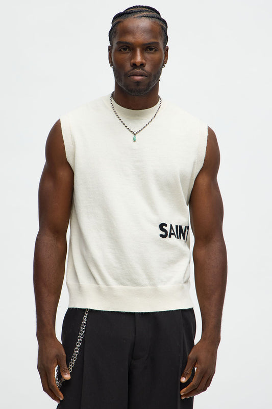 Relaxed Saint Sweater Vest - Cream/combo
