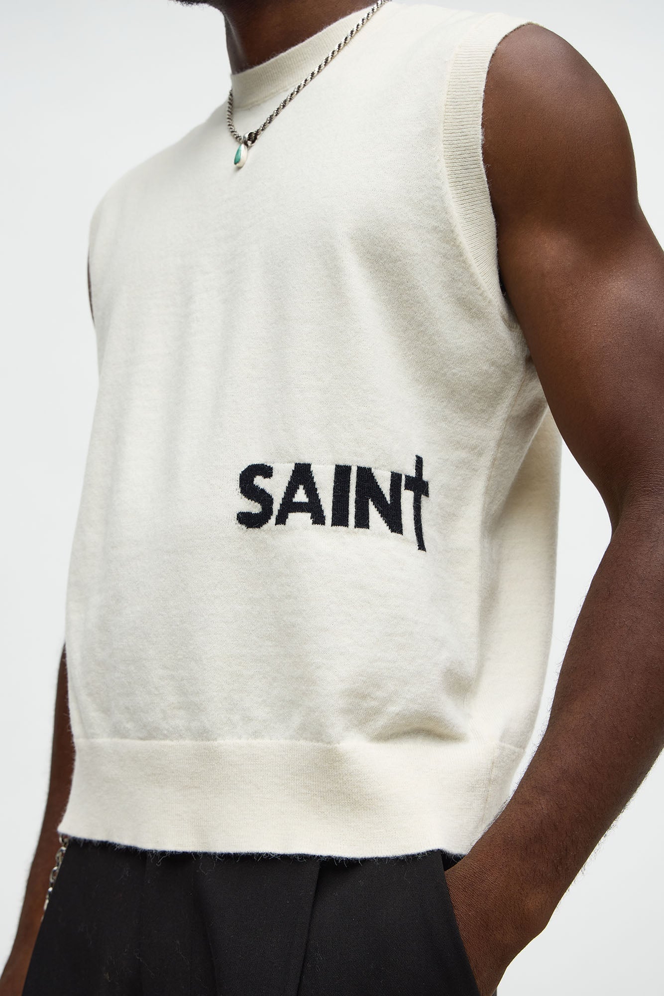 Relaxed Saint Sweater Vest - Cream/combo