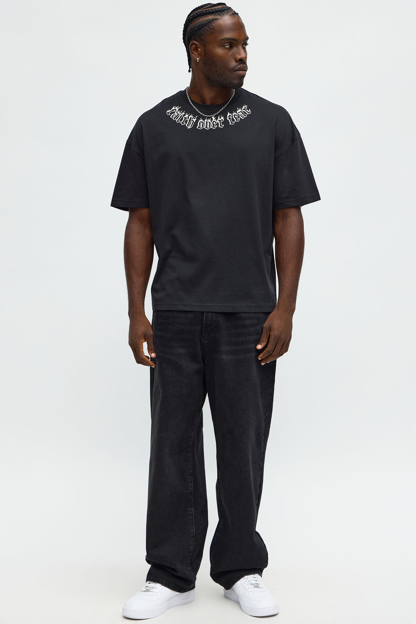 Fear Nothing Oversized Short Sleeve Tee - Black