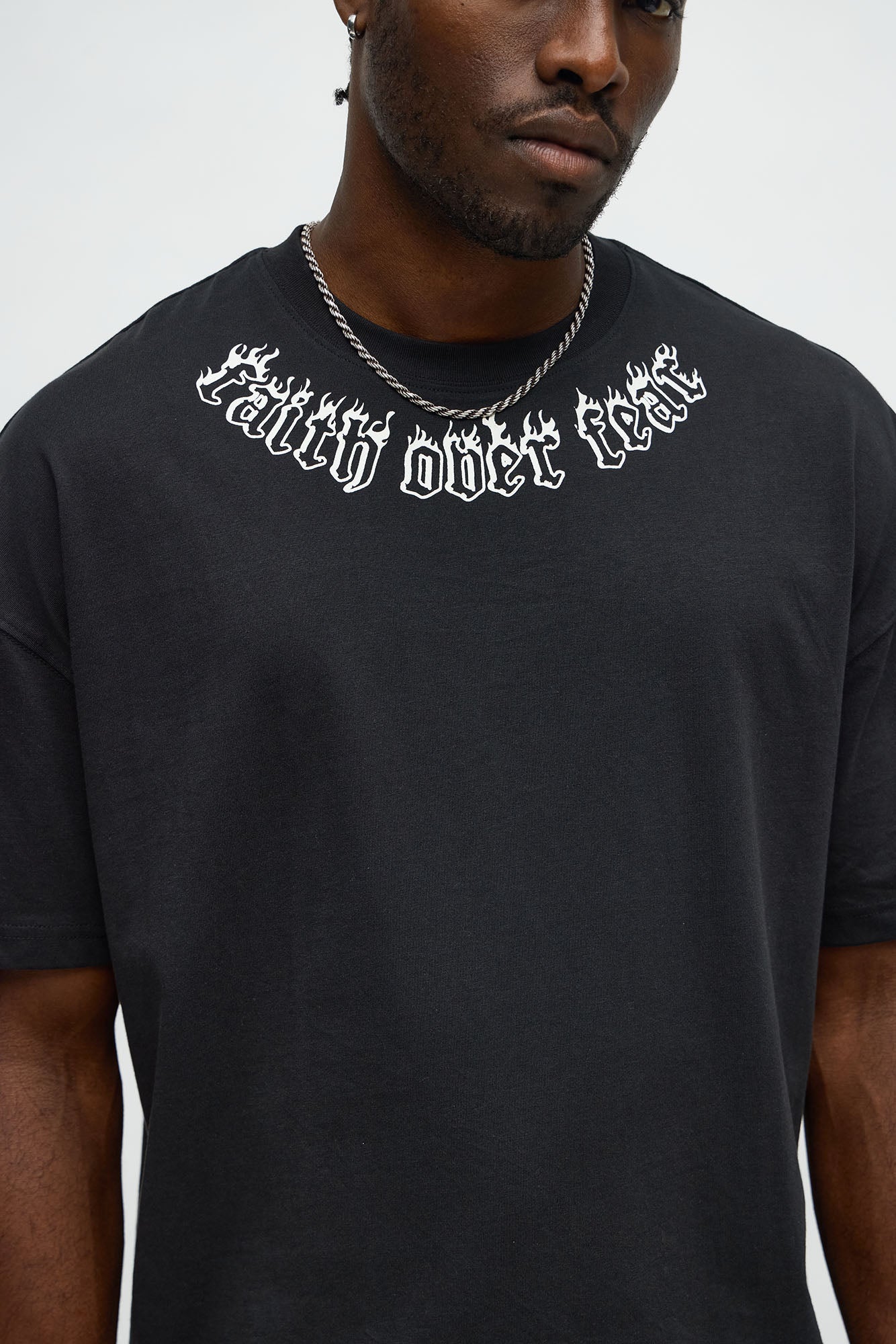 Fear Nothing Oversized Short Sleeve Tee - Black