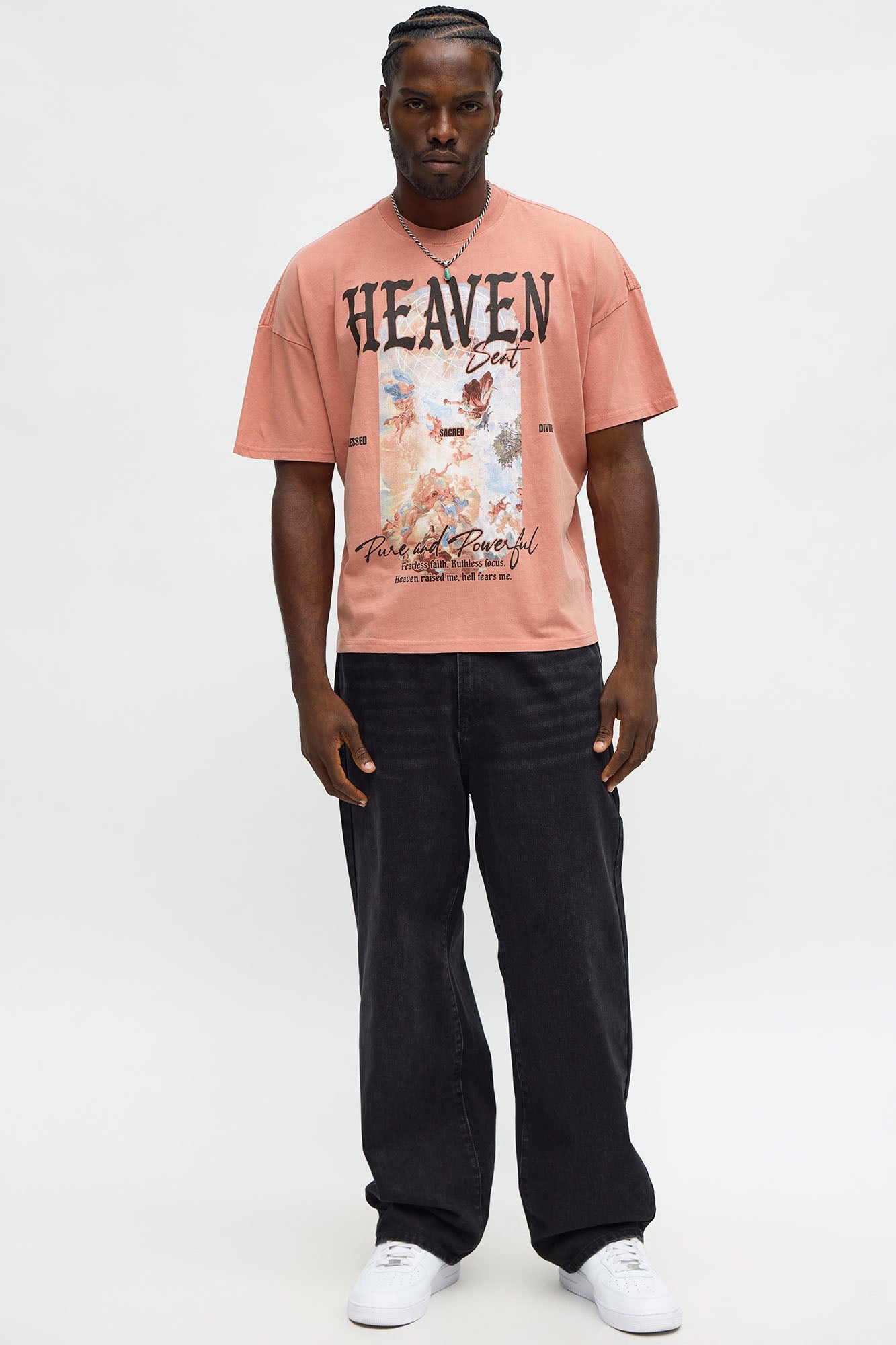 Heavens Sent Oversized Short Sleeve Tee - Coral