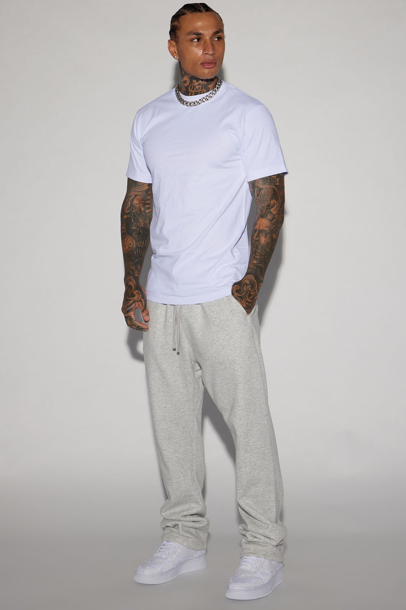 Tyson Heavyweight Straight Sweatpants - Heather Grey