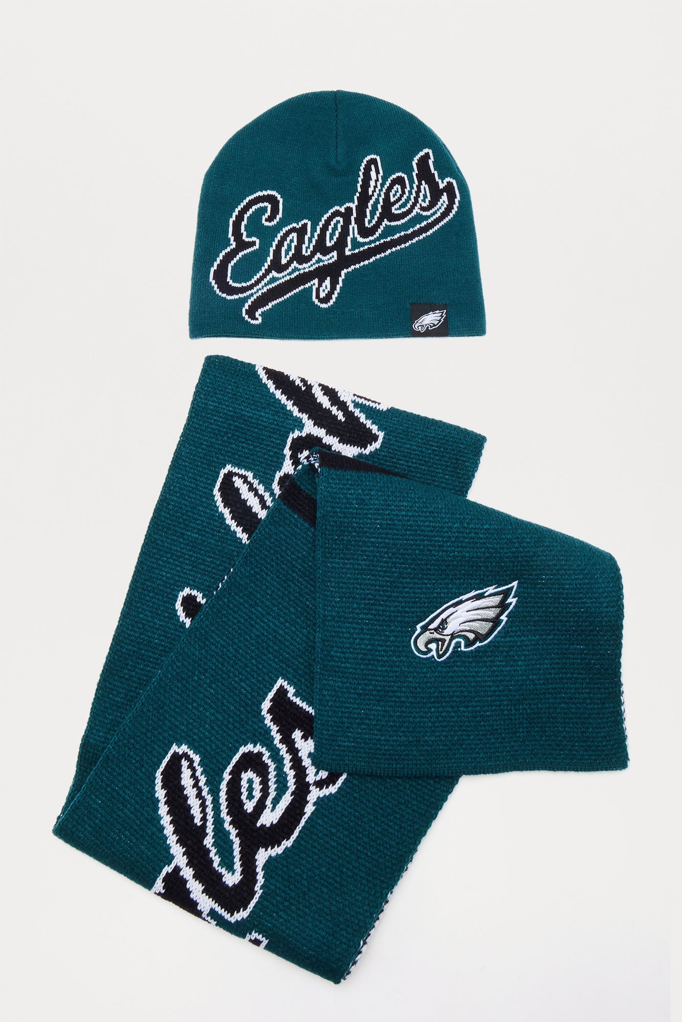 Philadelphia Eagles Scripted Scarf Set - Green/combo