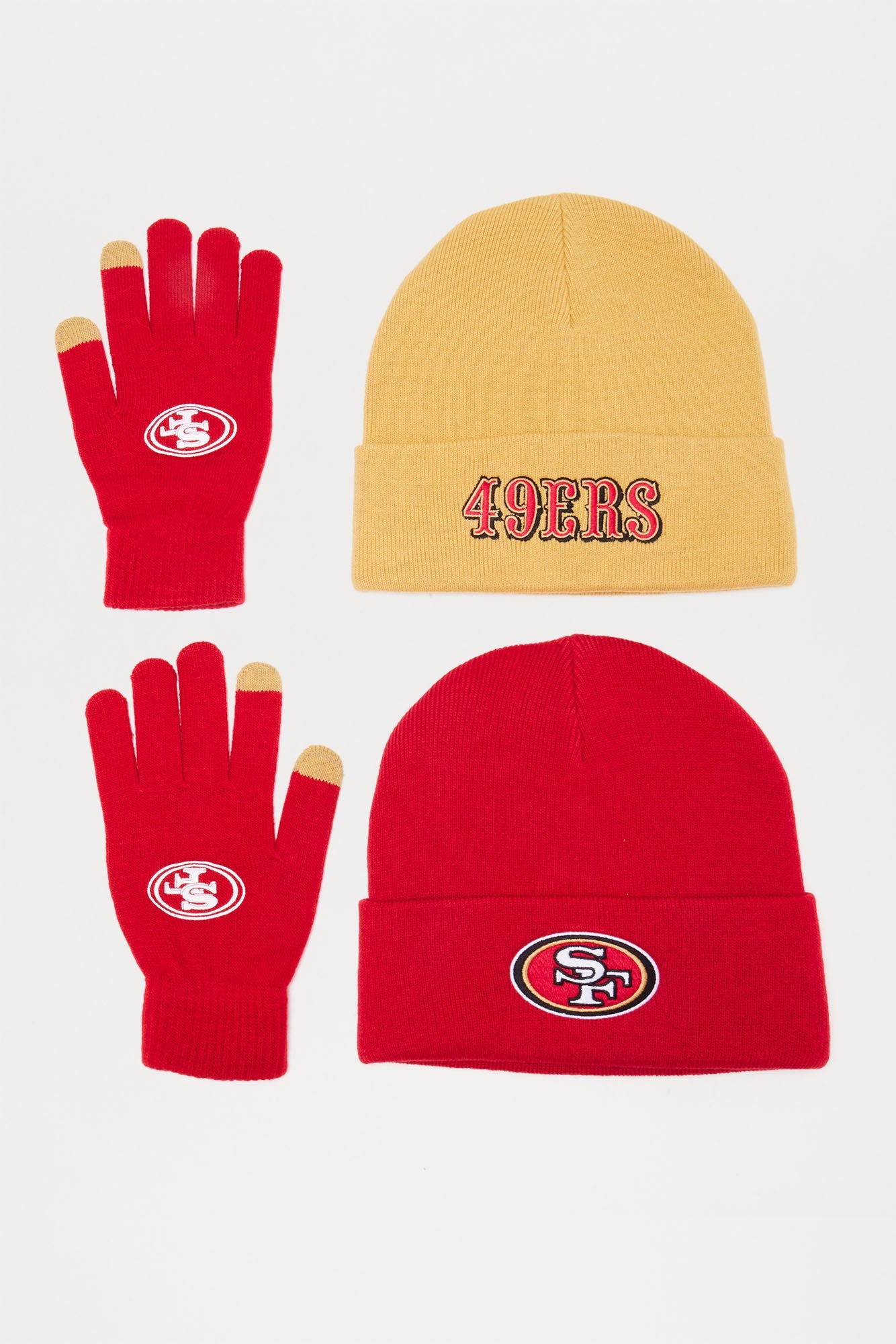 Classic San Francisco 49ers Beanie 2 Pack - Red/combo