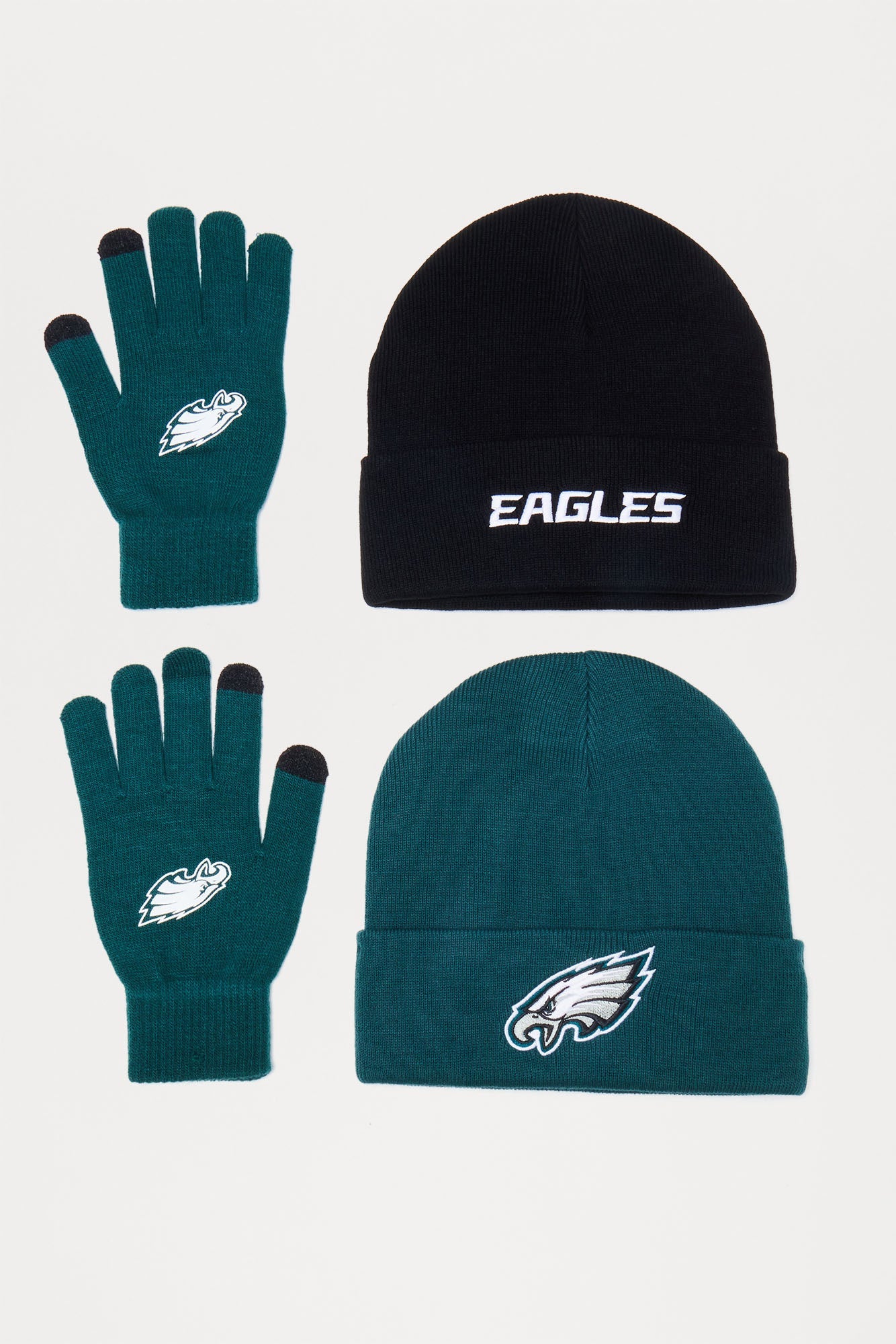Classic Philadelphia Eagles Beanie 2 Pack - Green/combo