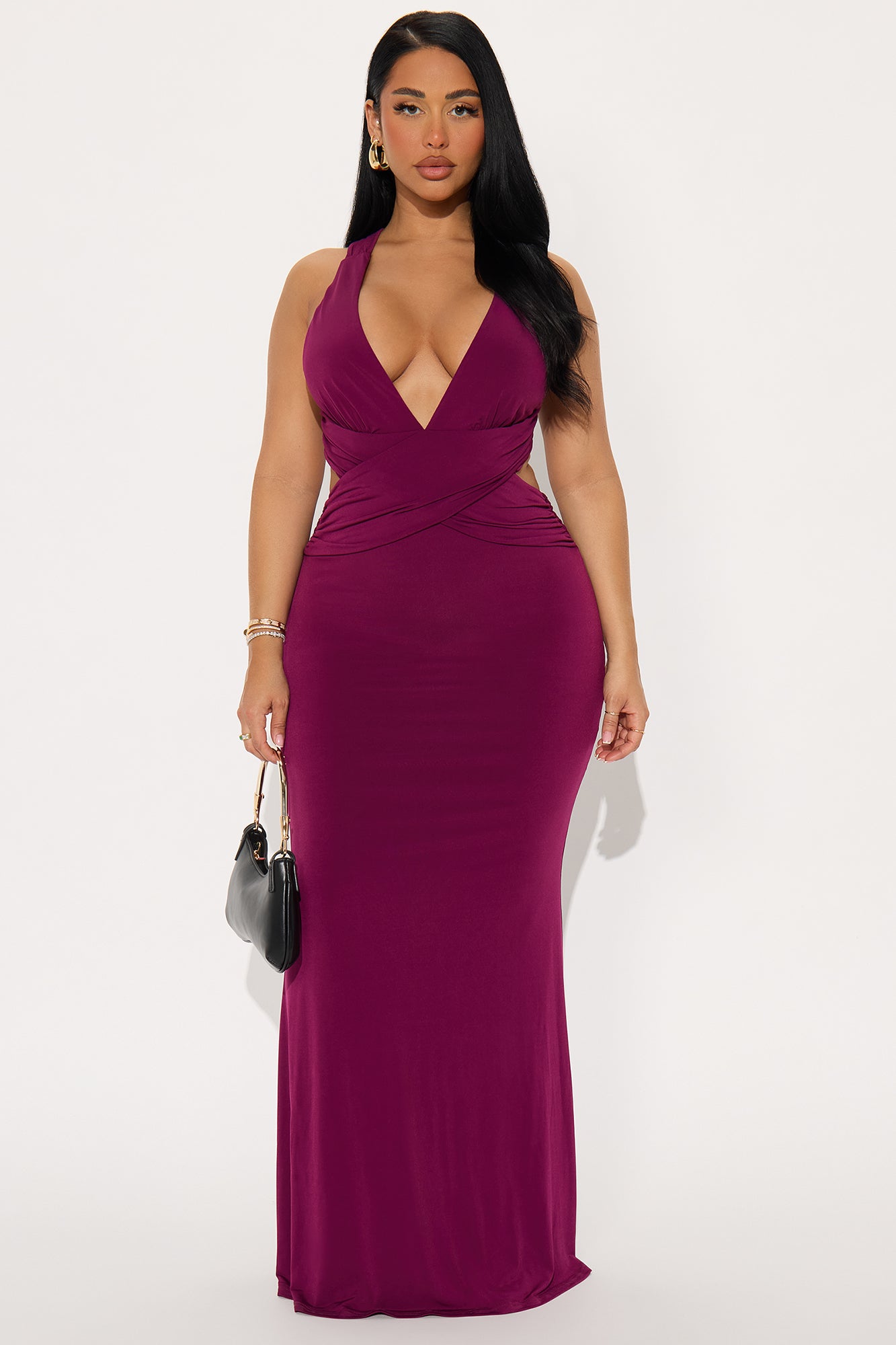 Easy For Me Backless Maxi Gown - Plum