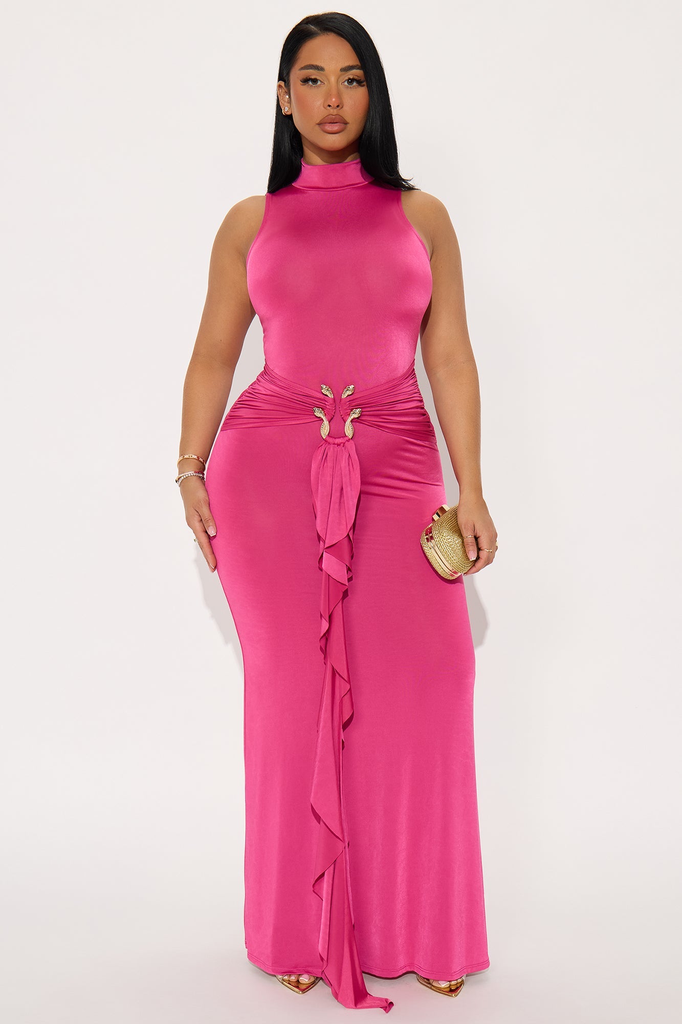 In The Moment Sleeveless Maxi Dress - Magenta