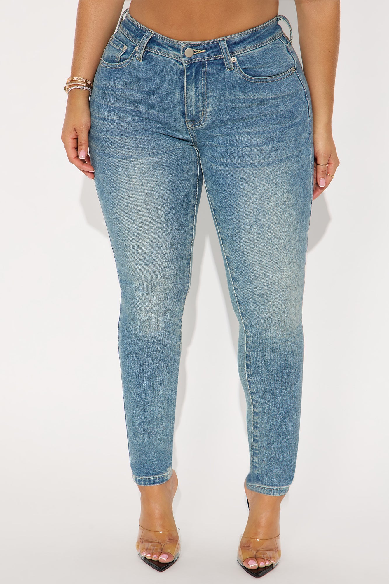 Better Myself Mid Rise Skinny Jeans - Medium Wash