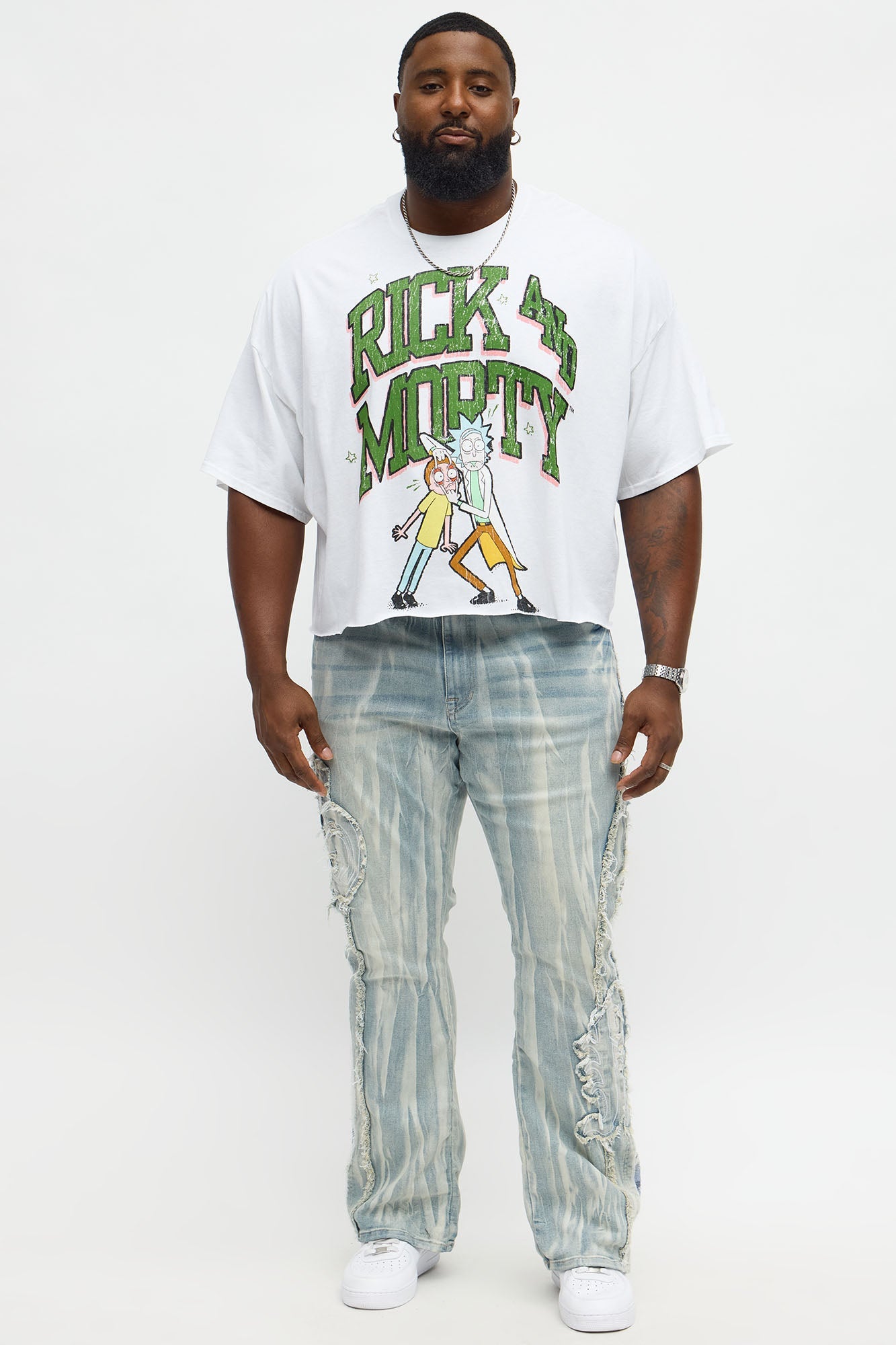 Rick And Morty Vision Boxy Short Sleeve Tee - White