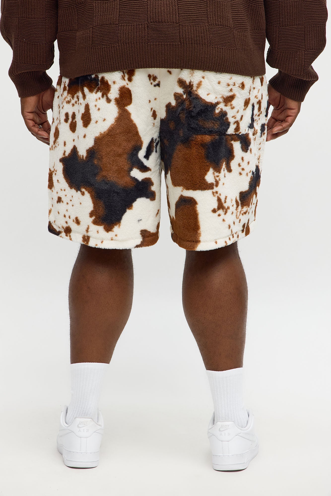 Relaxed Whole Lotta Money Faux Fur Short - Brown/combo