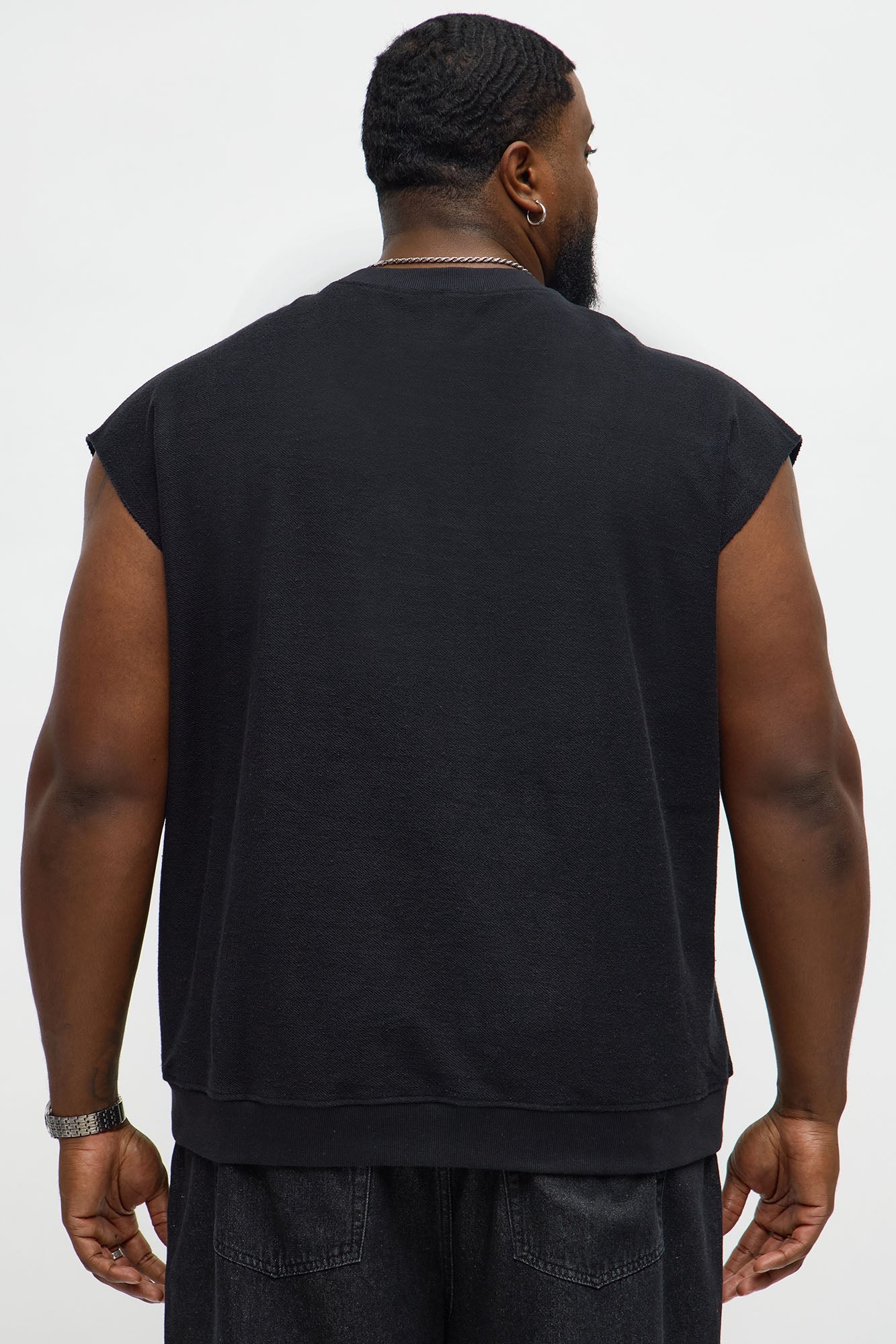 Come Correct Reverse Fleece Muscle Tee - Black