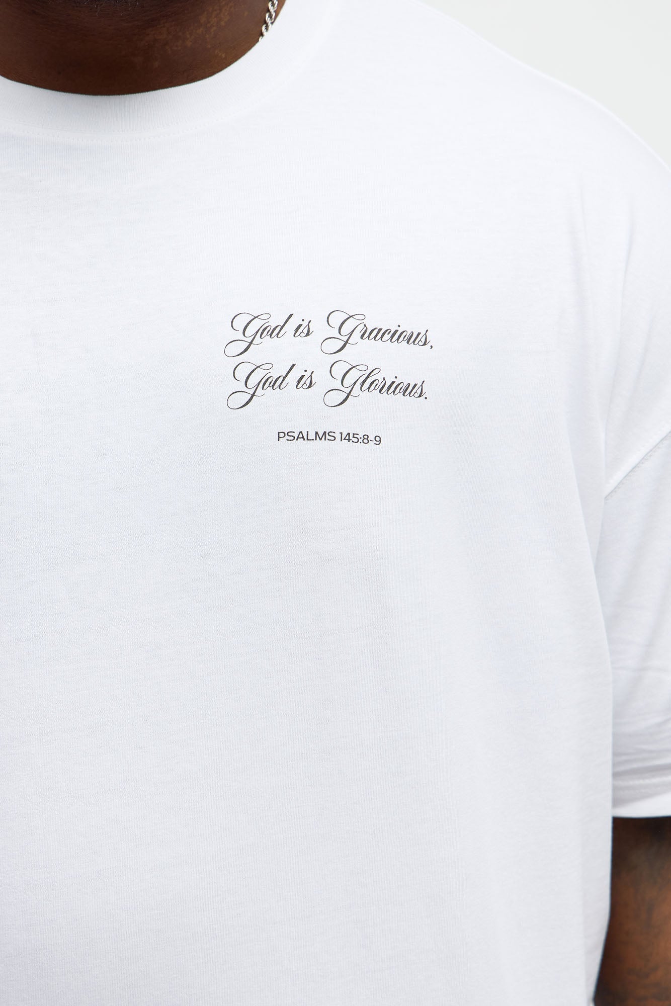 God Is Gracious Oversized Short Sleeve Tee - White