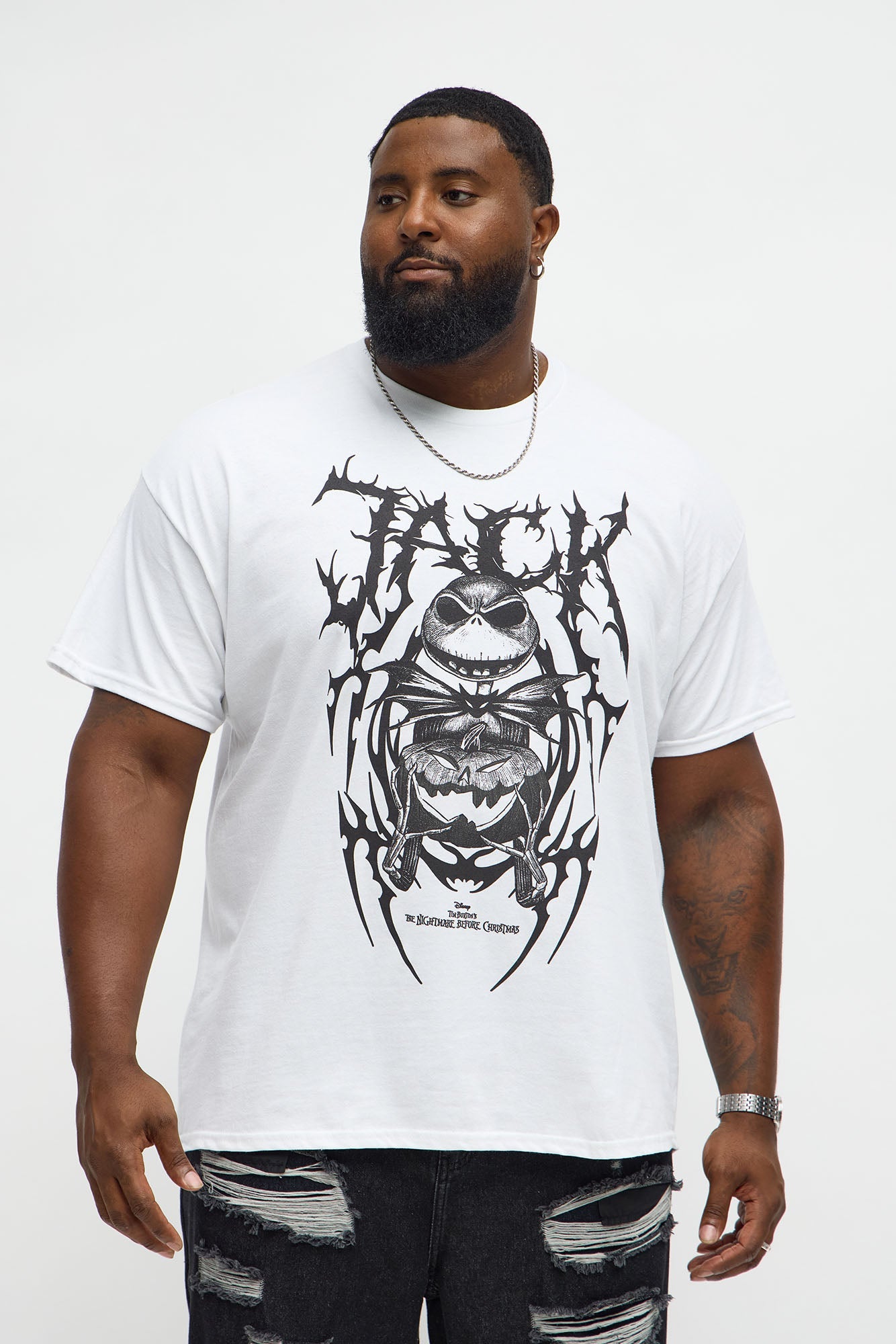 The Nightmare Before Christmas Jack Skellington Short Sleeve Tee - White