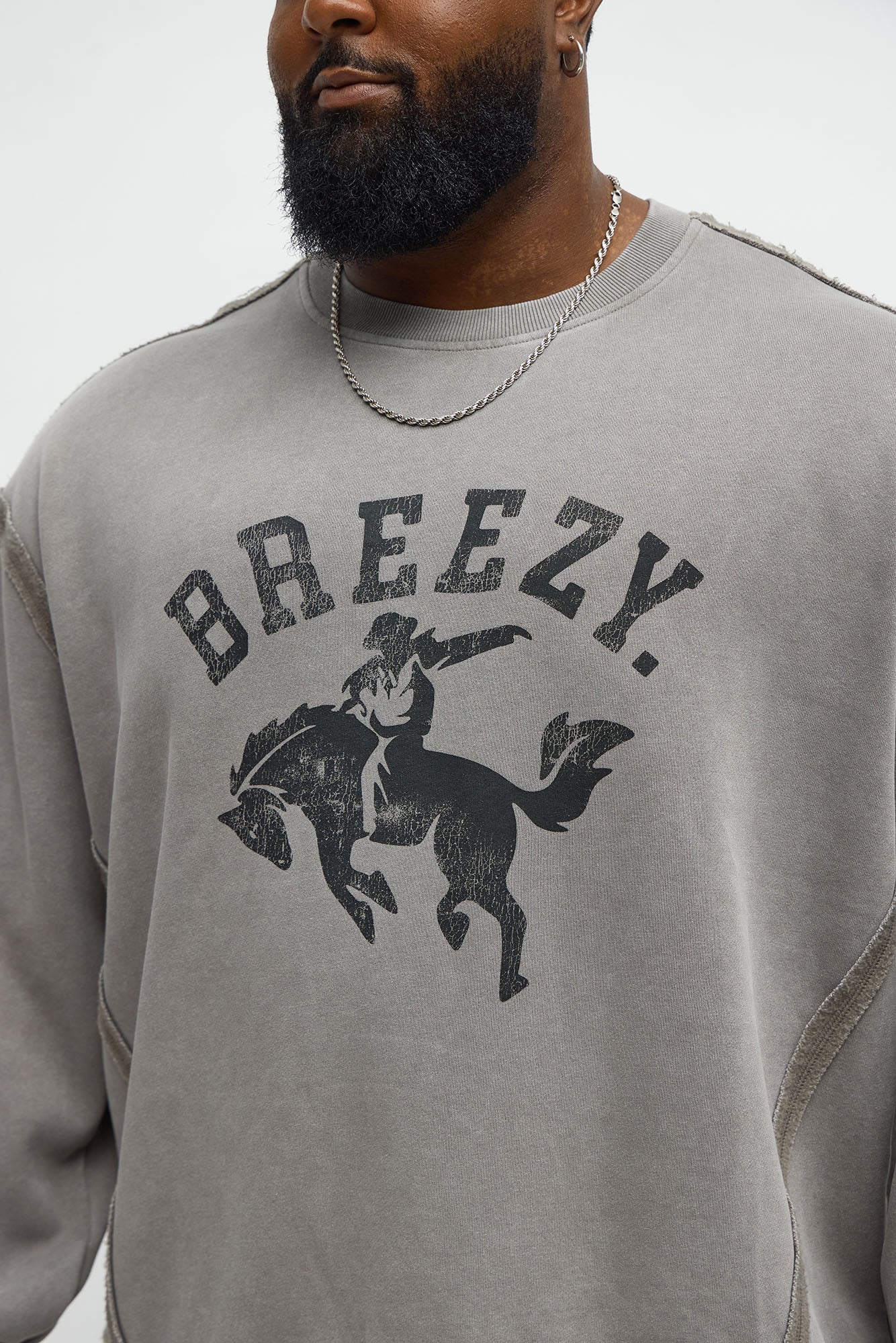 Tyson Breezy Exposed Seams Crewneck Sweatshirt - Grey