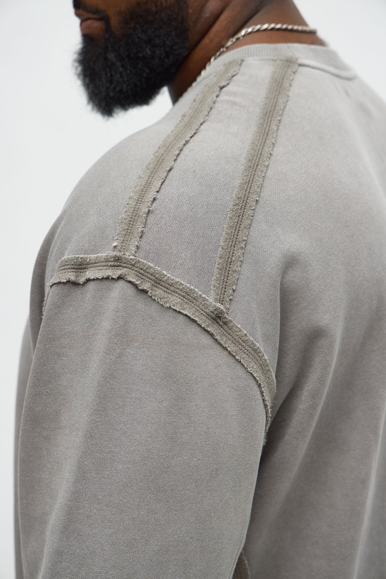 Tyson Breezy Exposed Seams Crewneck Sweatshirt - Grey