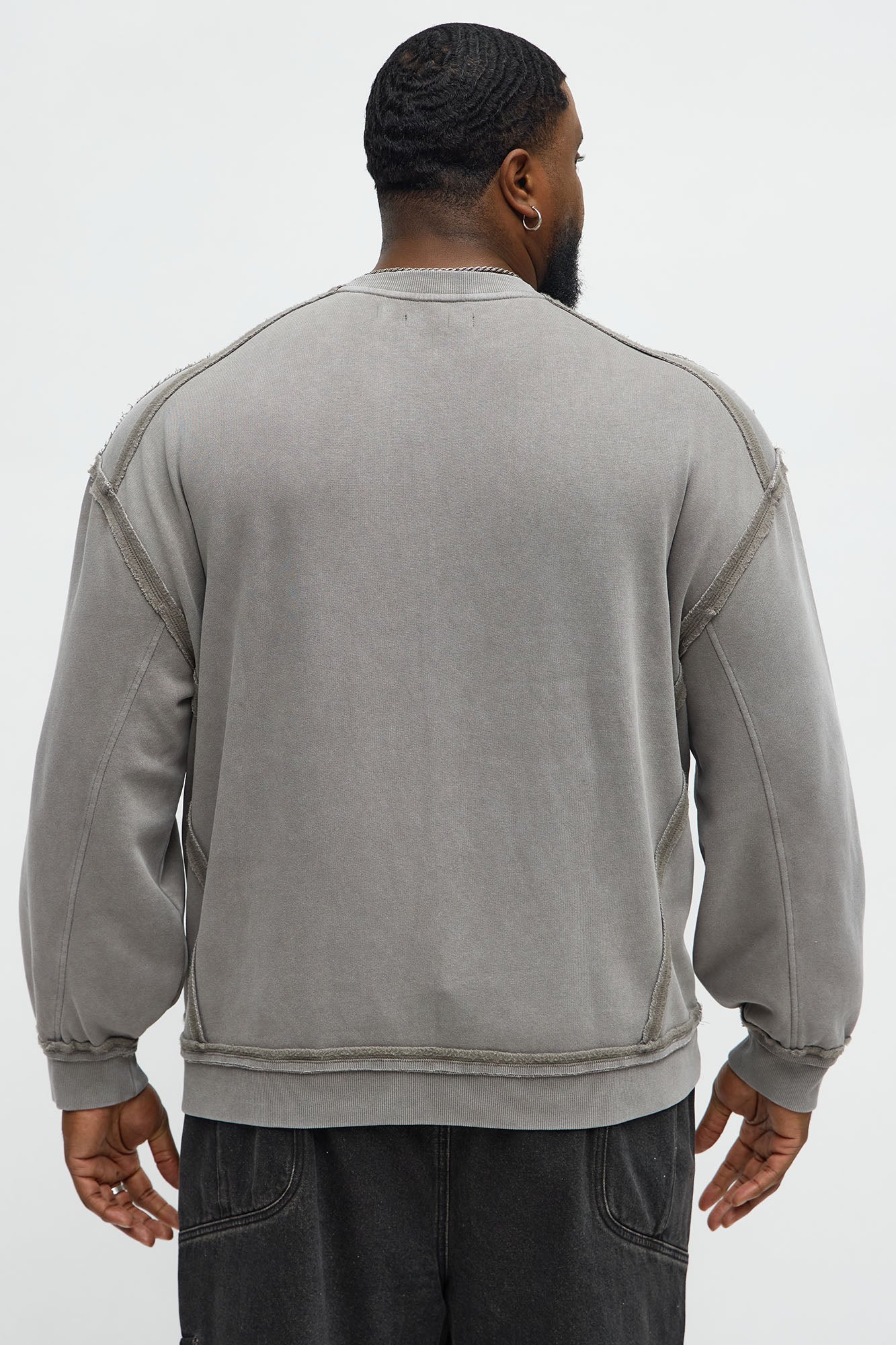 Tyson Breezy Exposed Seams Crewneck Sweatshirt - Grey