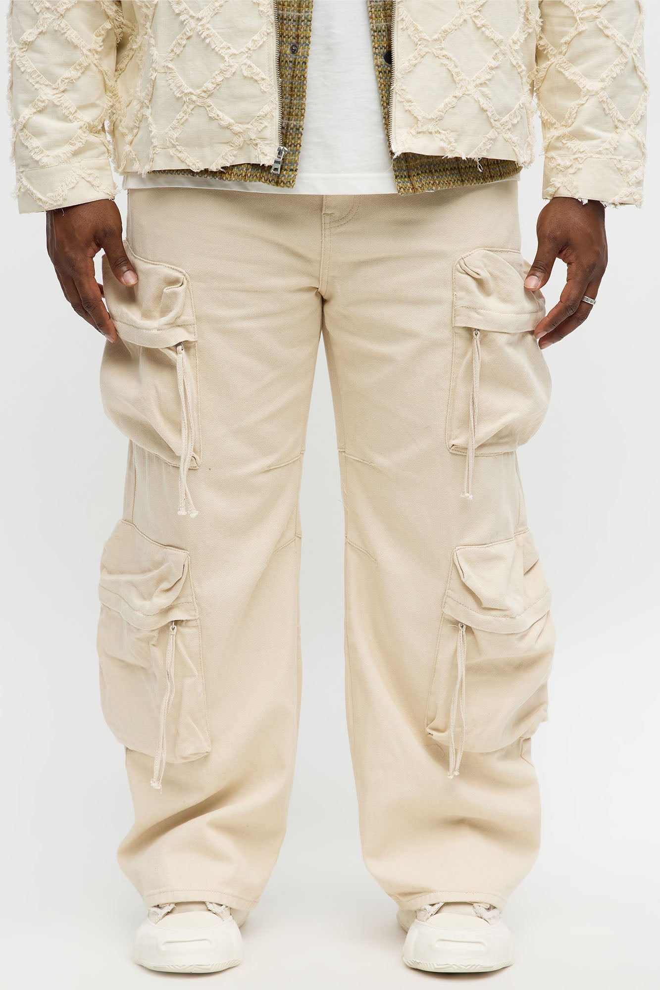 Baggy Ryo Cargo Pants - Cream