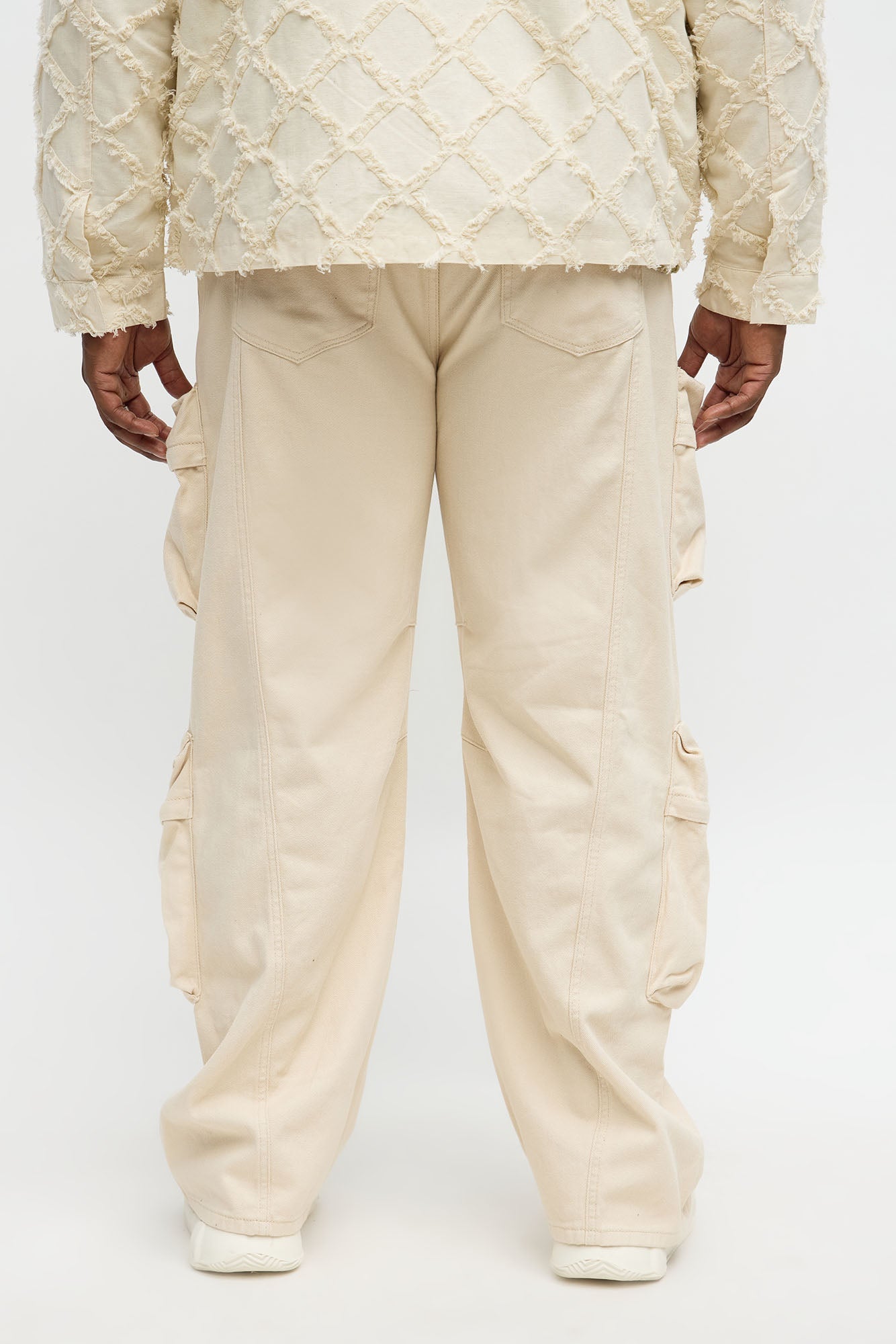 Baggy Ryo Cargo Pants - Cream
