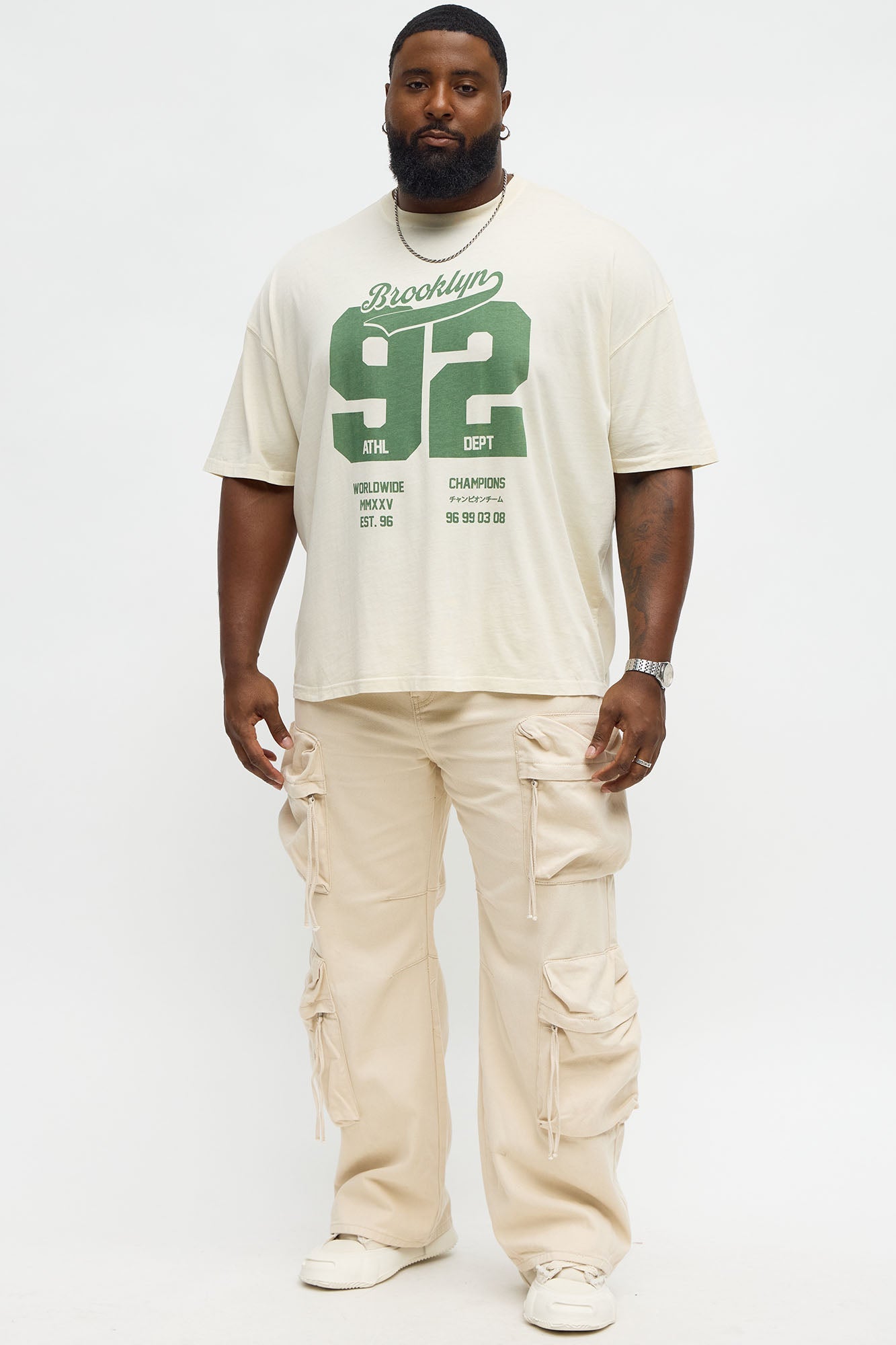 Brooklyn Worldwide 92 Oversized Short Sleeve Tee - Cream