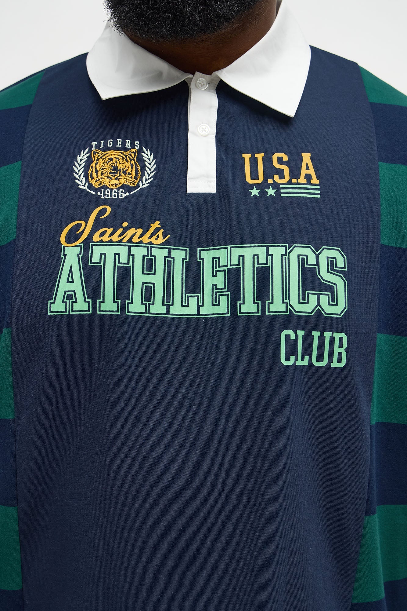 Saints Short Sleeve Rugby Polo - Blue/combo