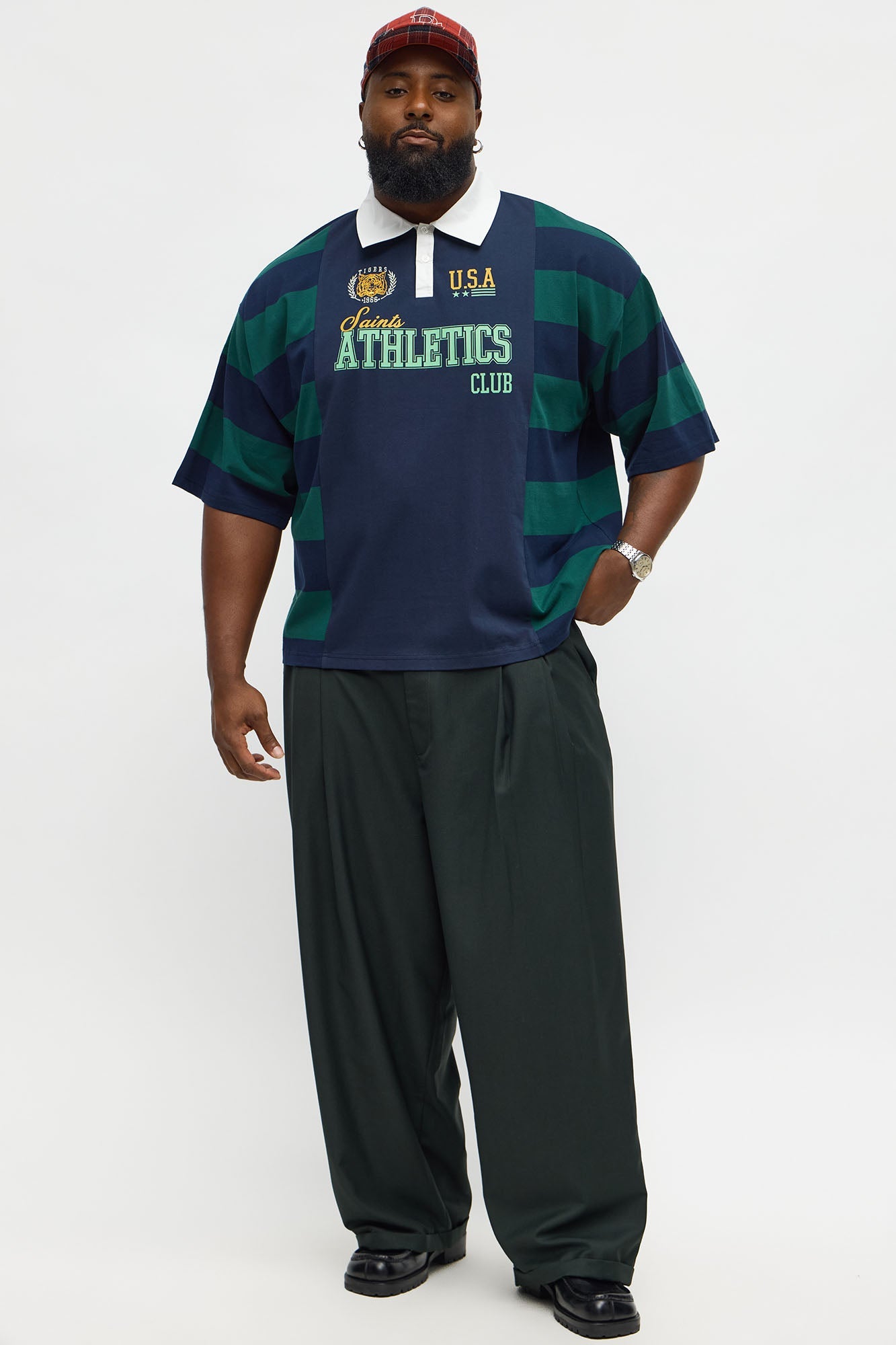 Baggy Pleated Everyday Trouser - Olive