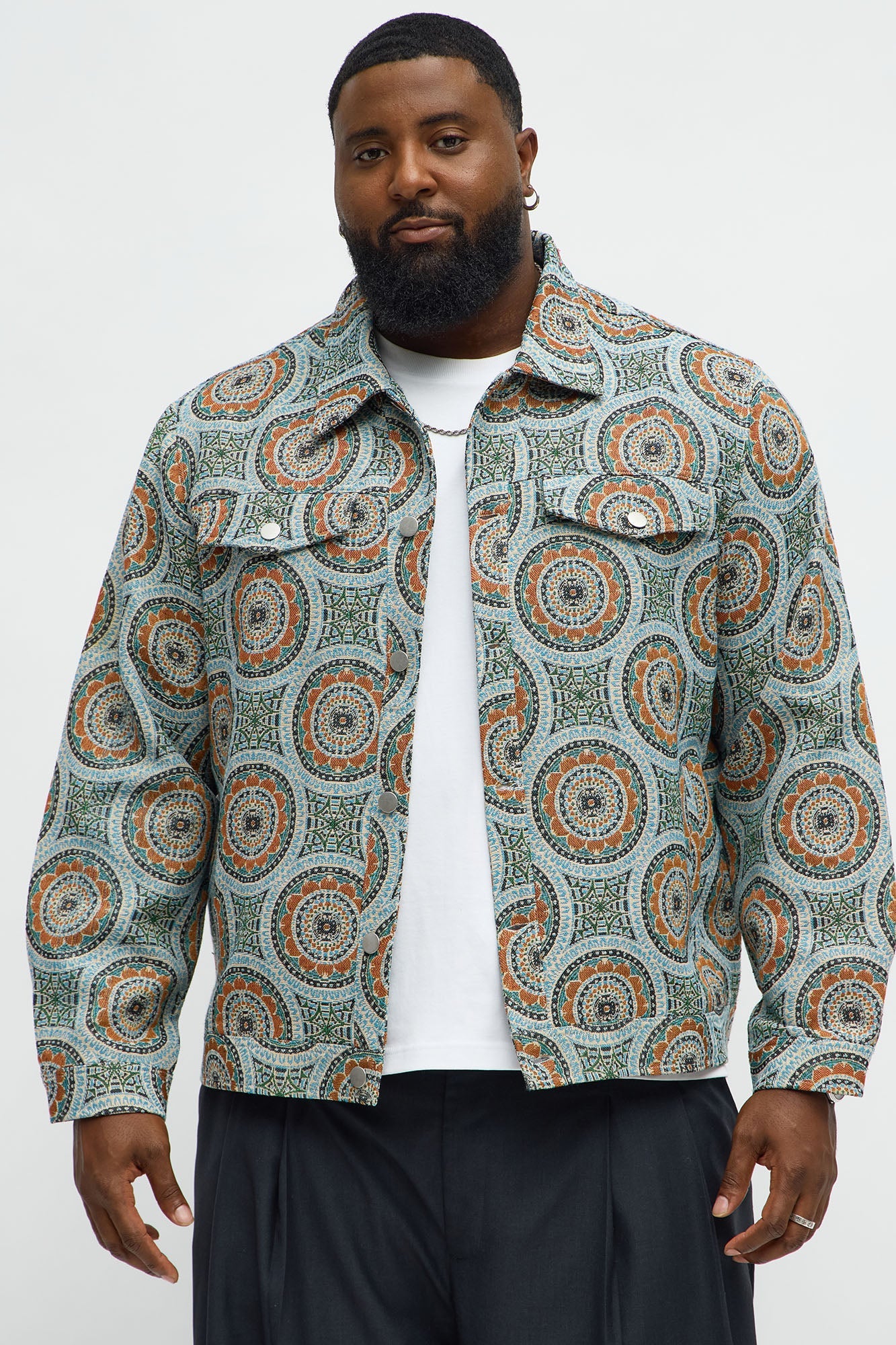 Floral Trip Tapestry Trucker Jacket - Multi Color