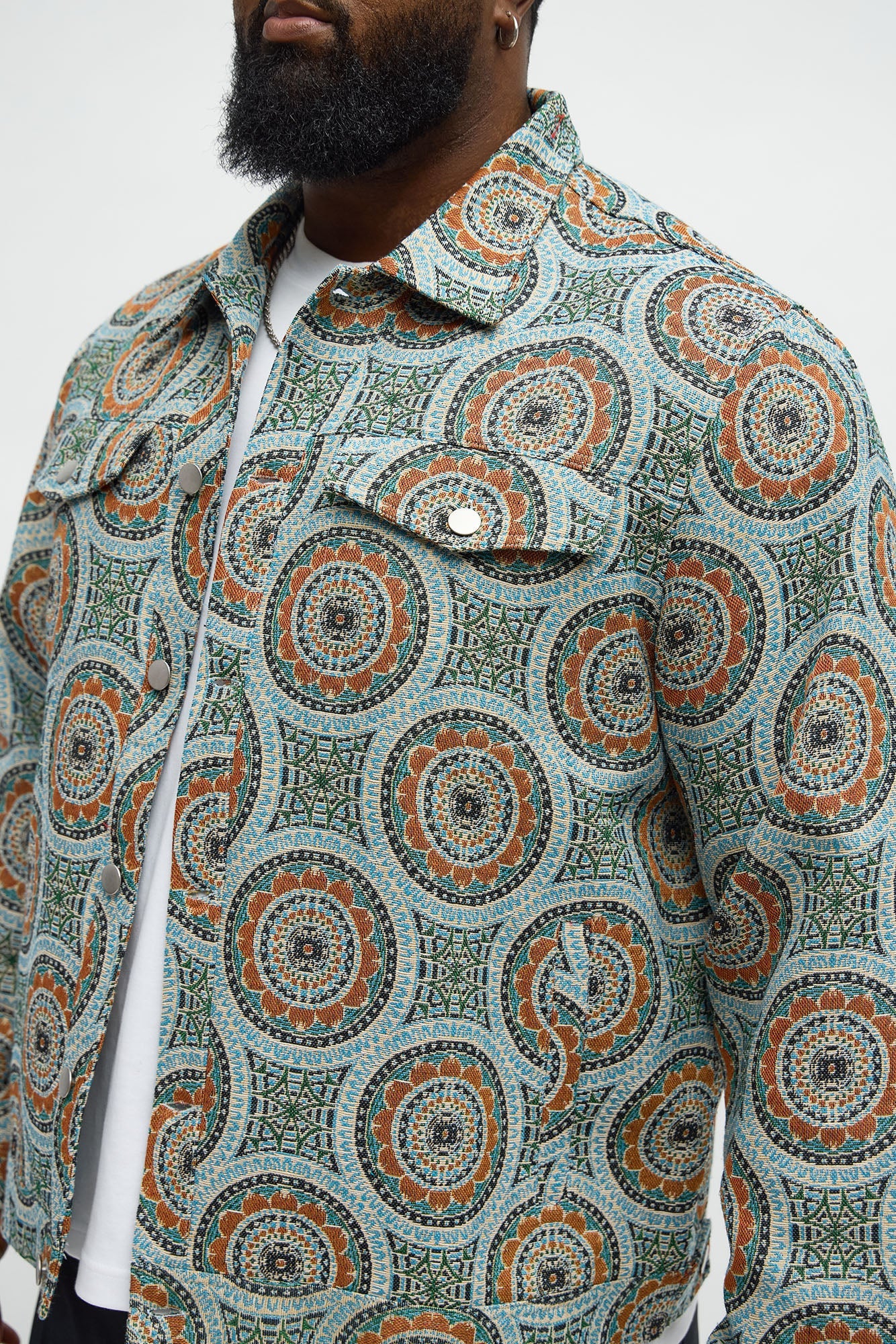 Floral Trip Tapestry Trucker Jacket - Multi Color