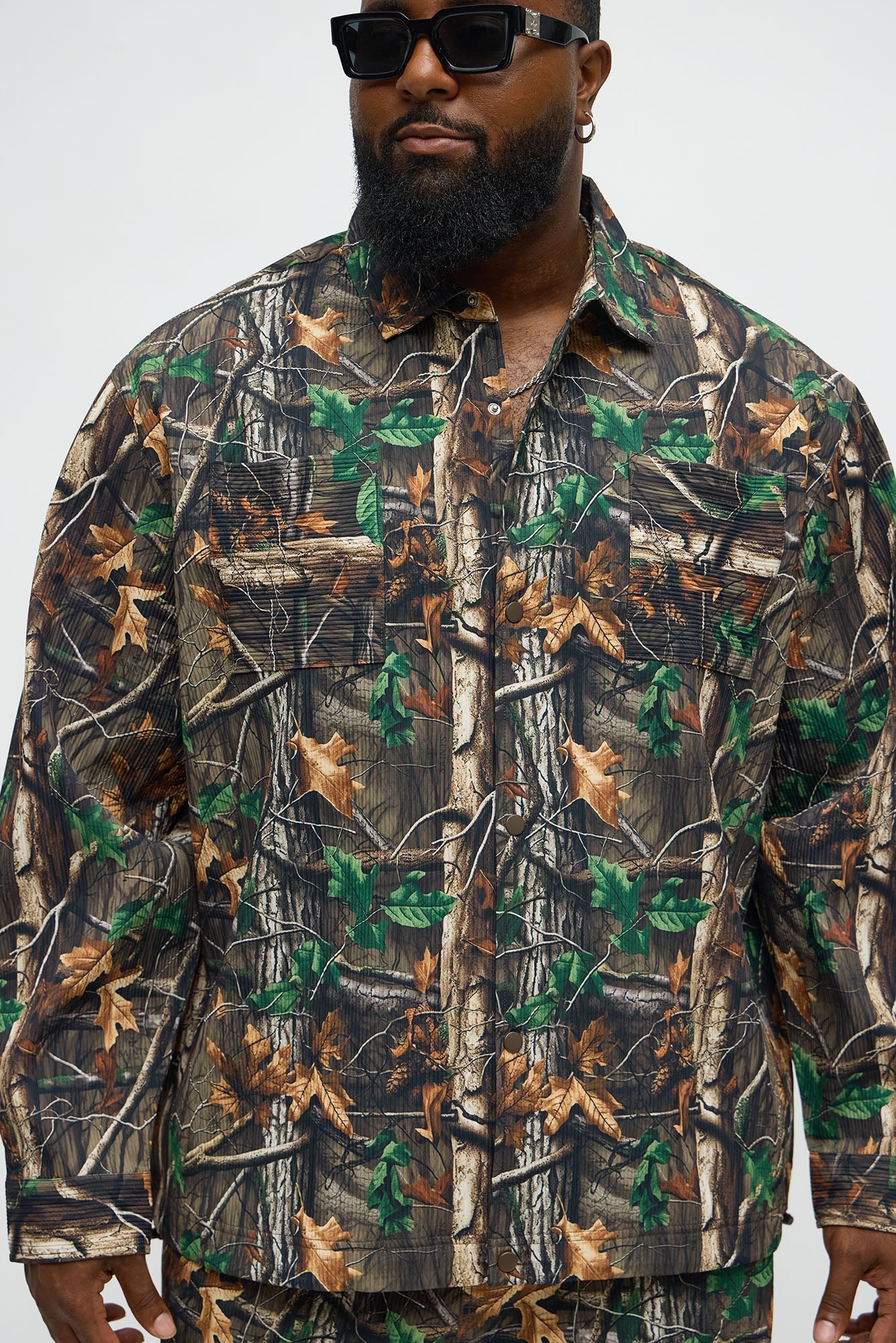 Rustic Long Sleeve Button Up Shirt - Brown Combo