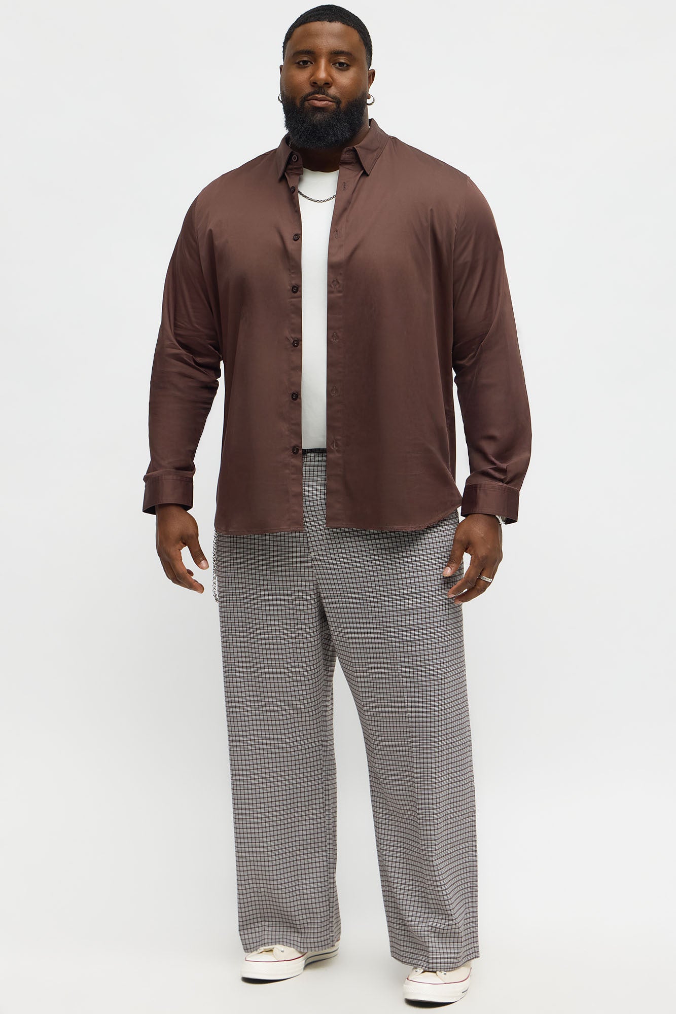 Luxe Stretch Dress Shirt - Brown