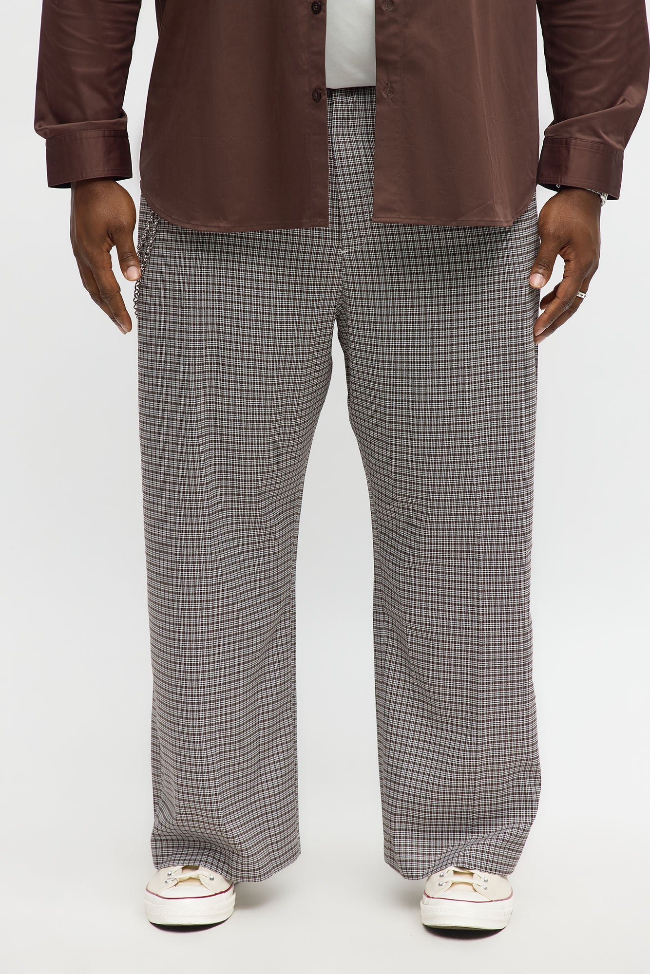 Wide Leg Street Car Pleated Trouser - Black/combo