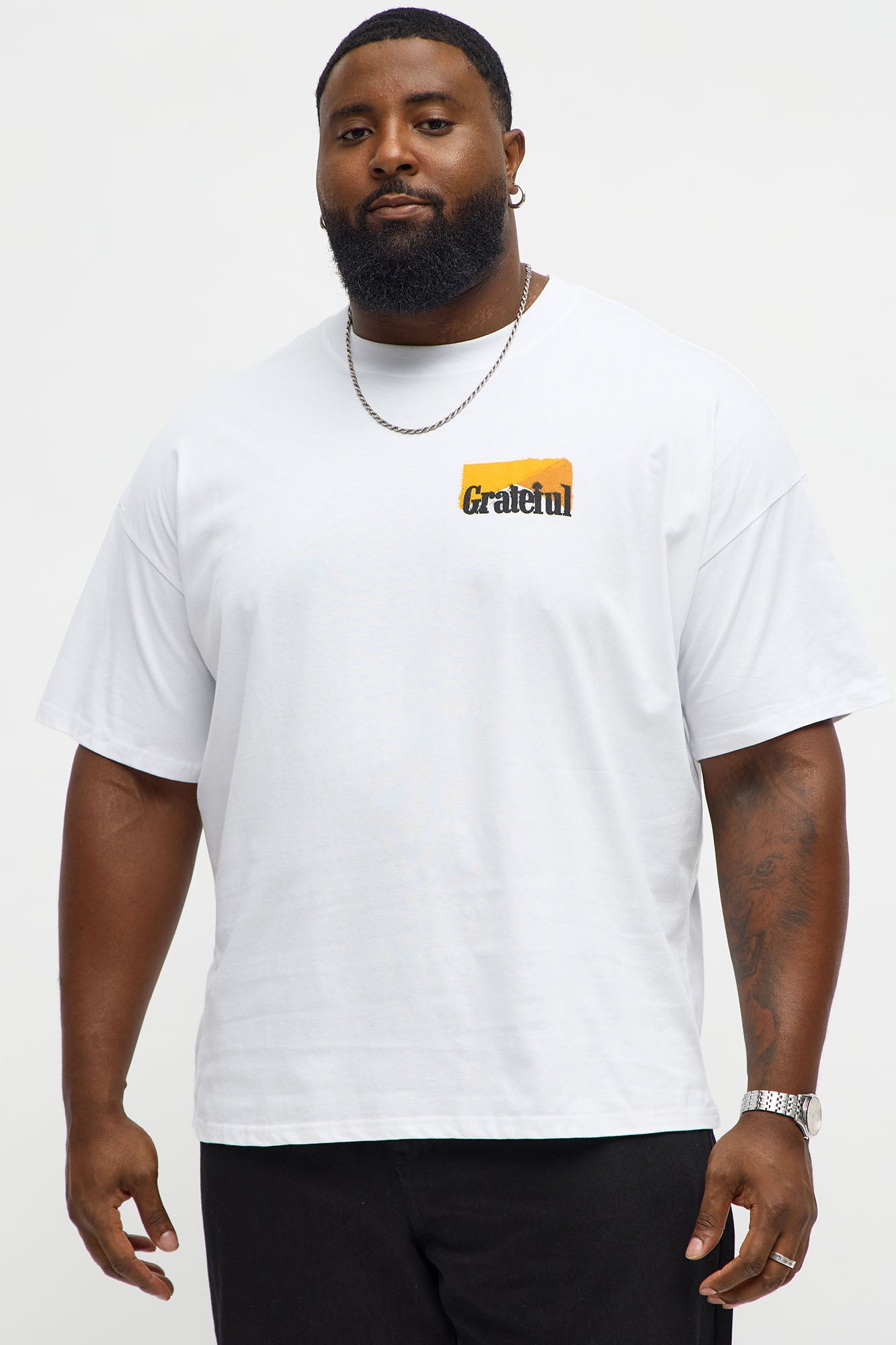 Grateful Life Boxy Short Sleeve Tee - White