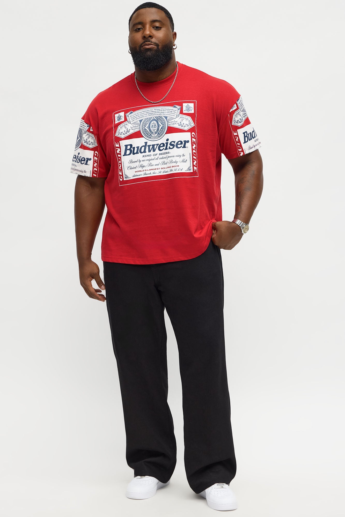 Budweiser Vintage Logo Short Sleeve Tee - Red