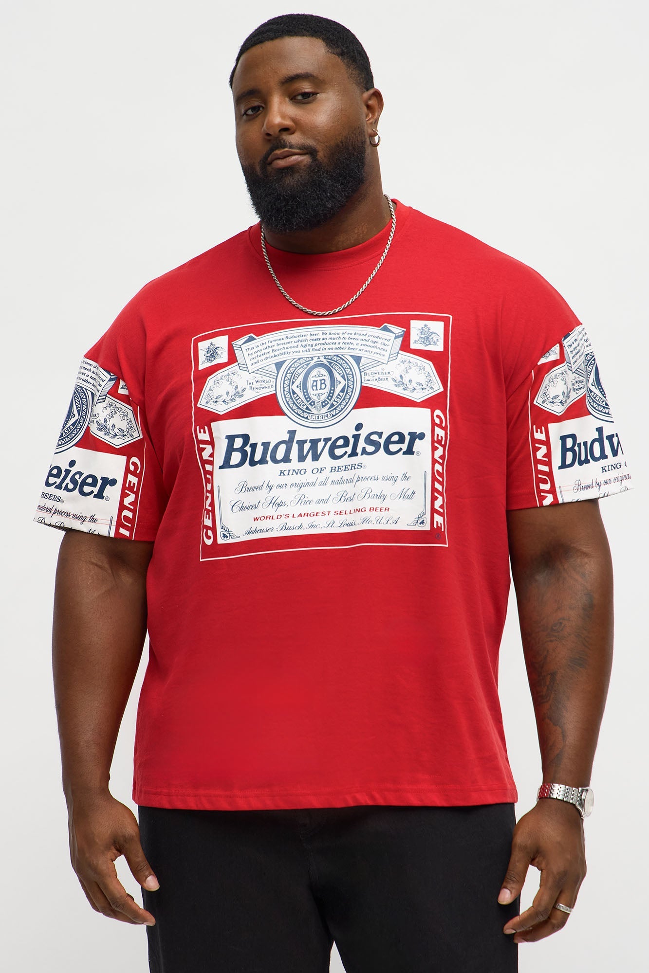 Budweiser Vintage Logo Short Sleeve Tee - Red