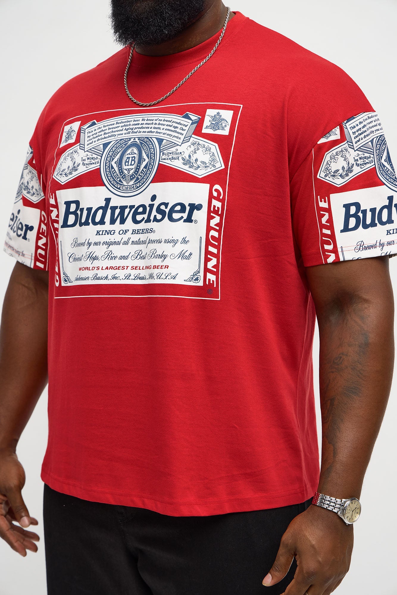 Budweiser Vintage Logo Short Sleeve Tee - Red