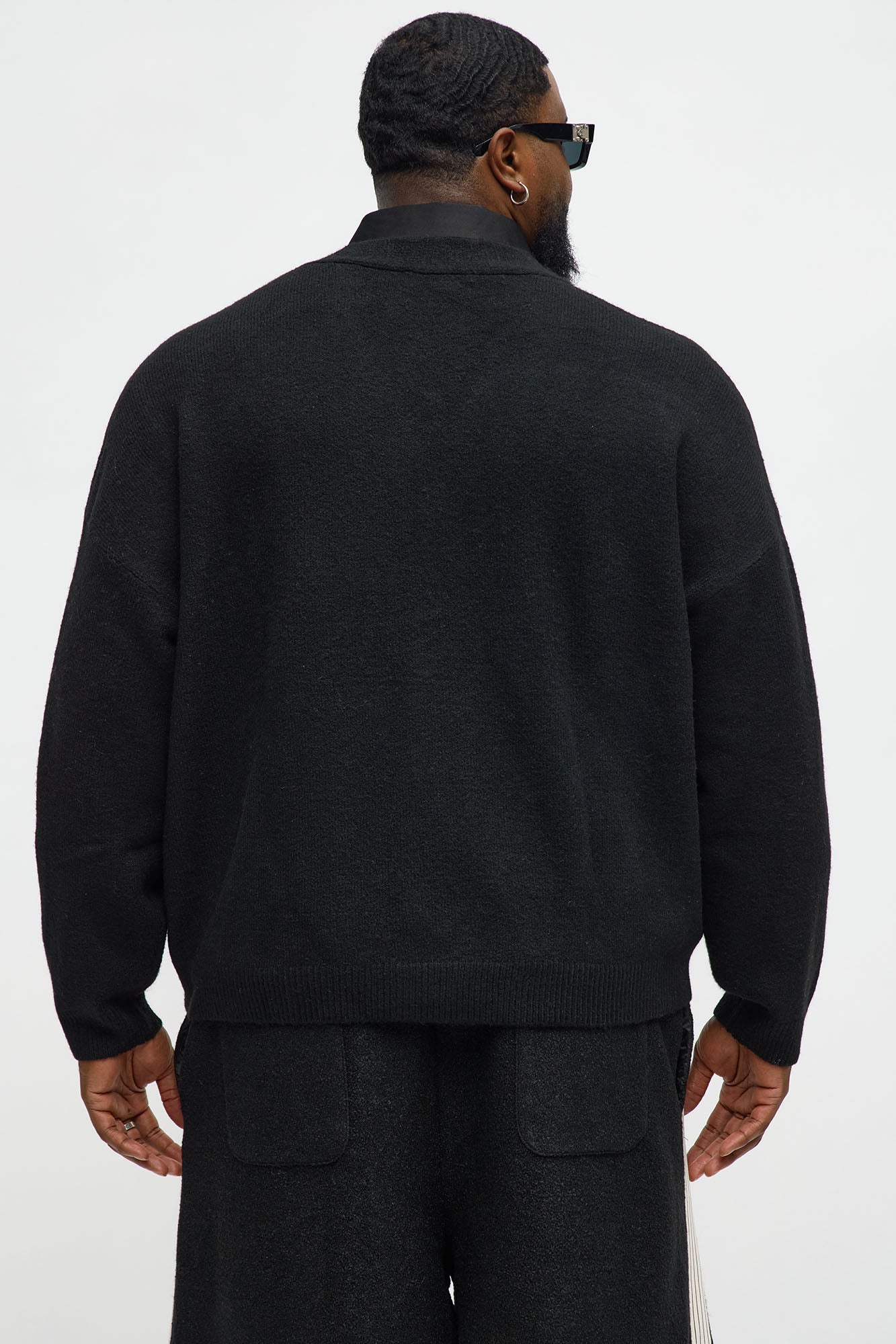 Cropped Harbor Ash Cardigan - Black