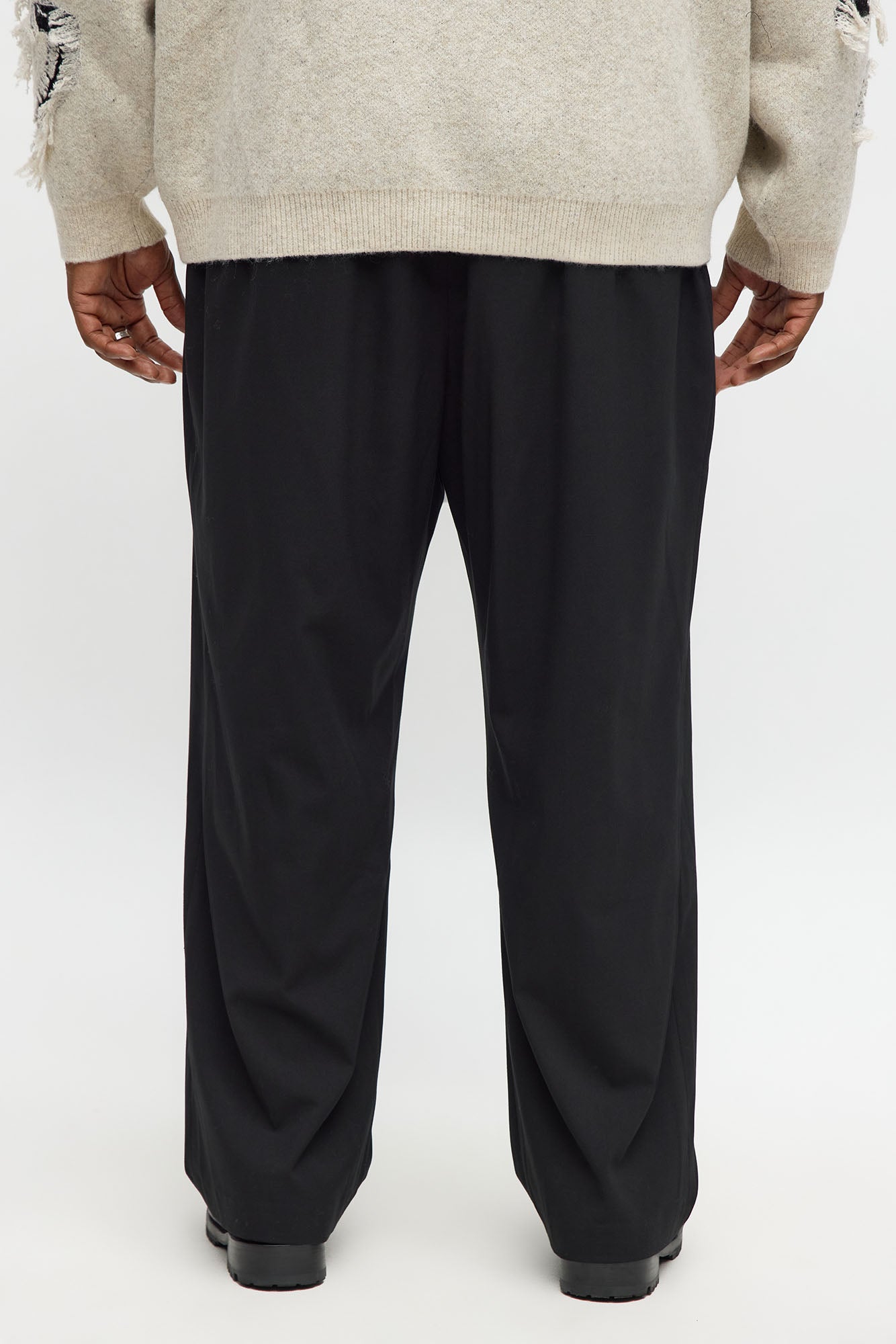 Modern Stretch Baggy Trousers - Black