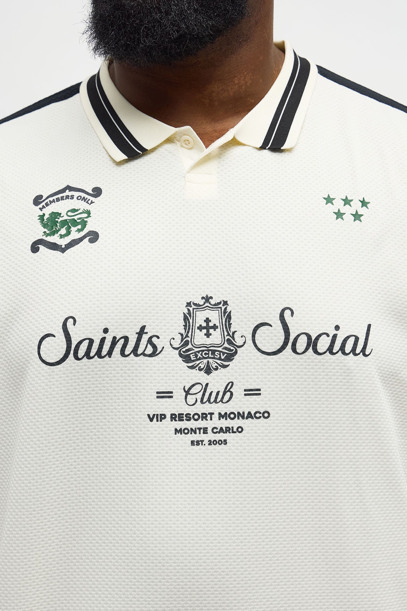Saints Social Long Sleeve Jersey Polo - Ivory