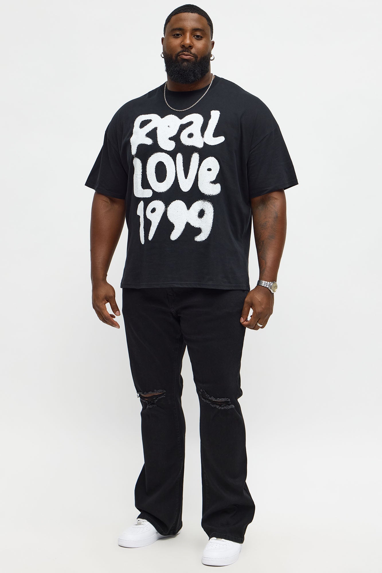 Real Love 1999 Oversized Short Sleeve Tee - Black