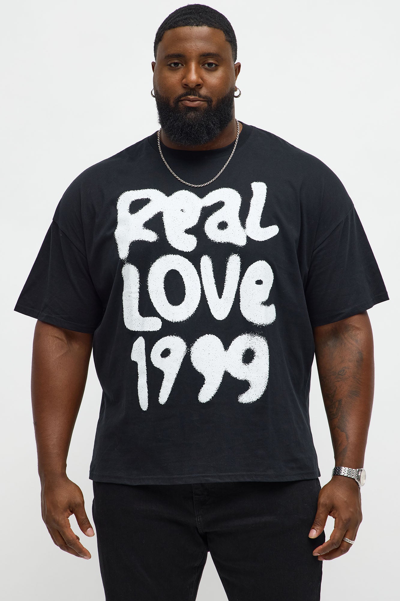 Real Love 1999 Oversized Short Sleeve Tee - Black