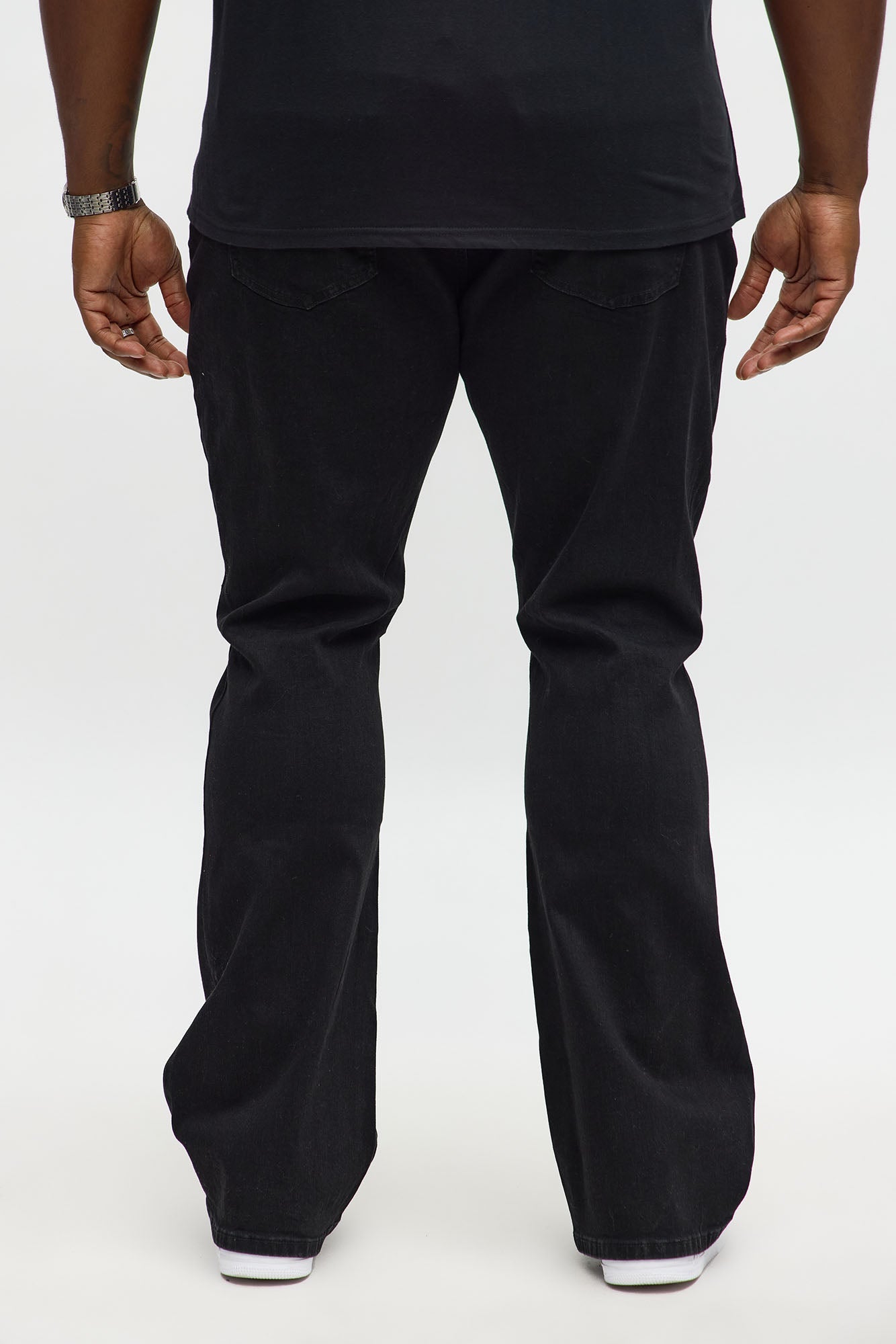 Stacked Skinny Flare Just Enough Distressed Jean - Black