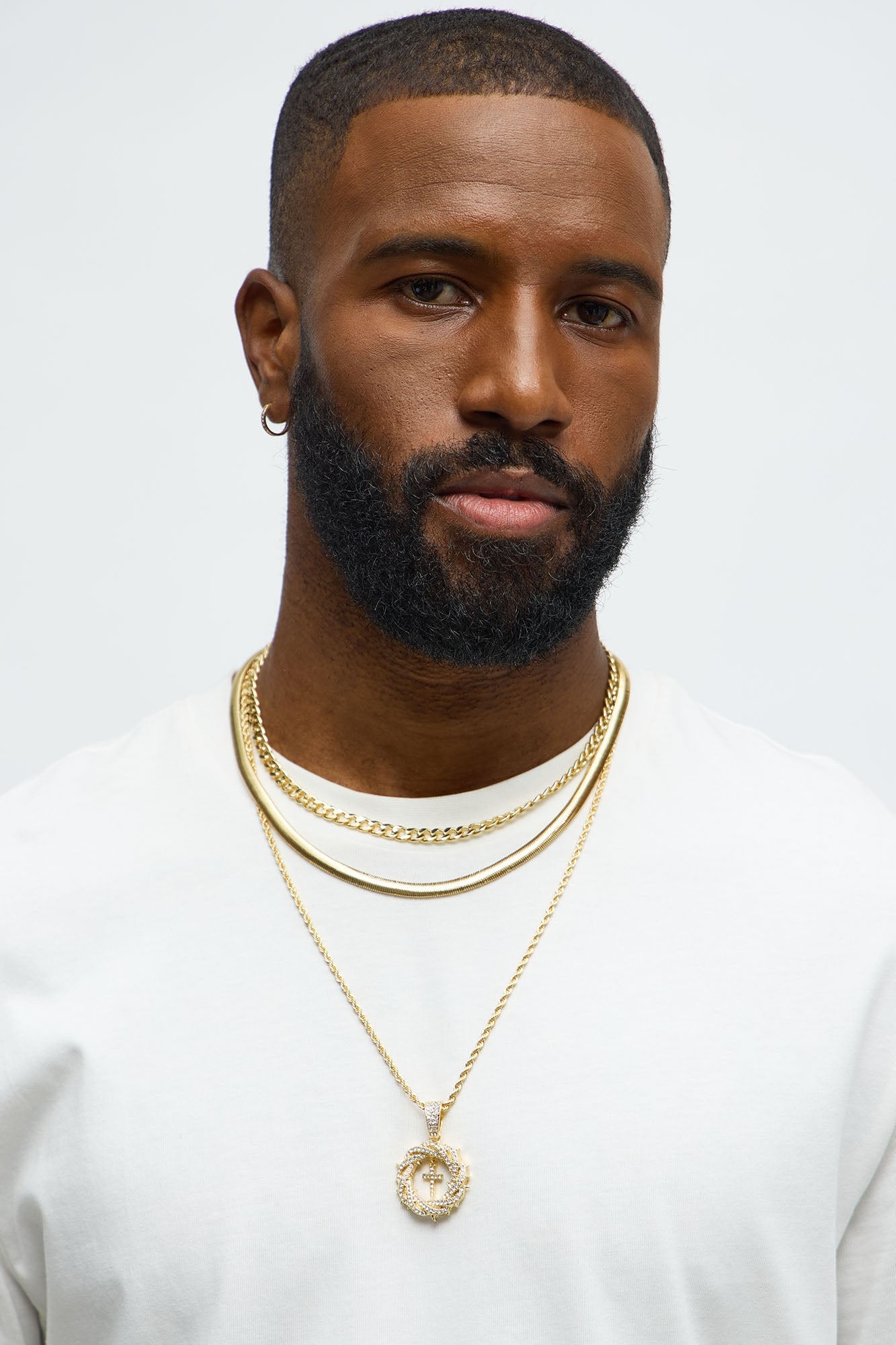 Crowned 3 Piece Necklace Set - Gold