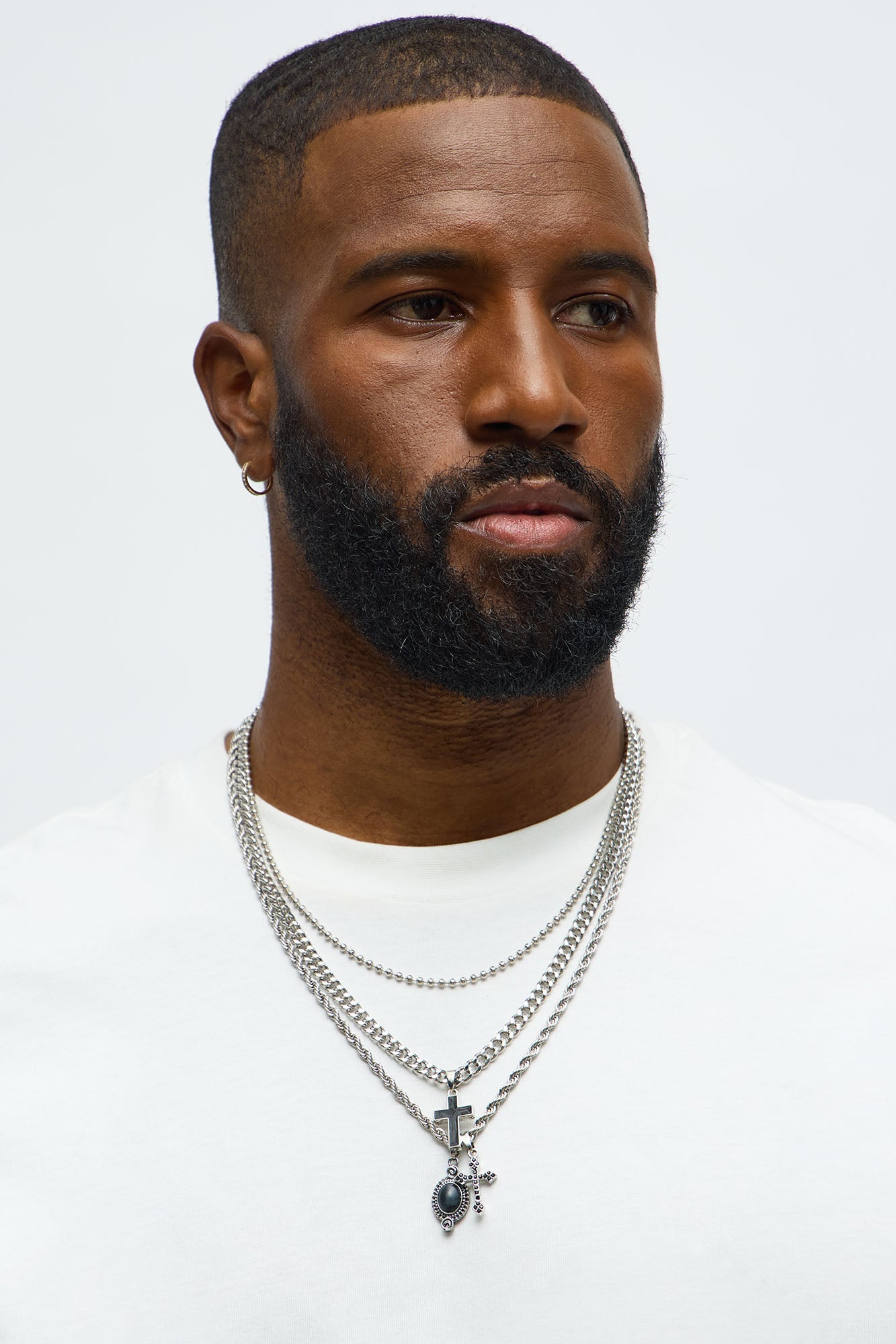 Sanctified Crosses Necklace Set - Silver/Combo