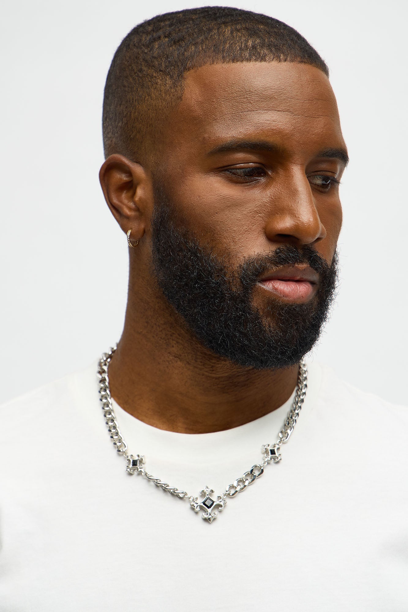 Compiled Layered Pendant Cuban Necklace  - Silver