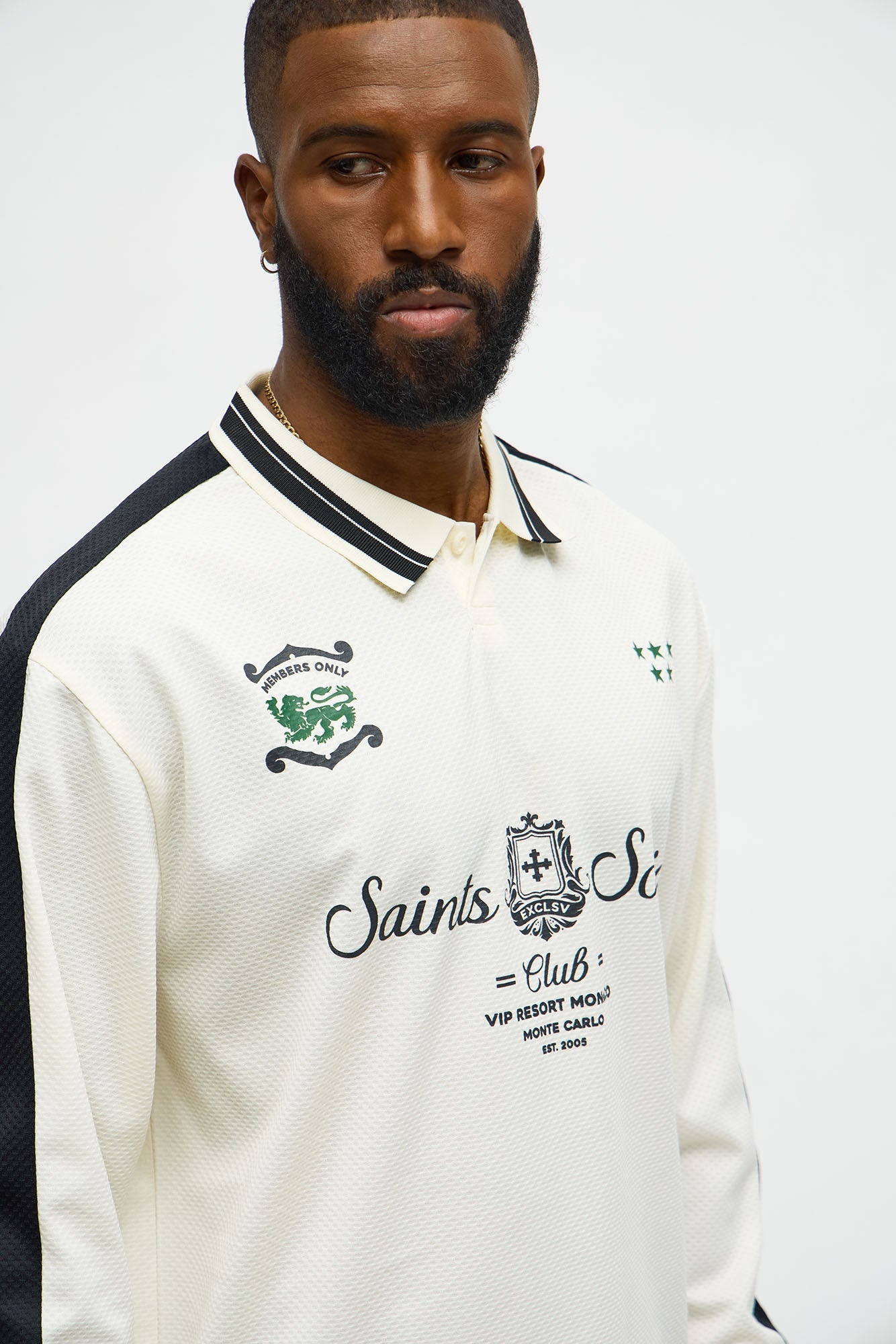 Saints Social Long Sleeve Jersey Polo - Ivory