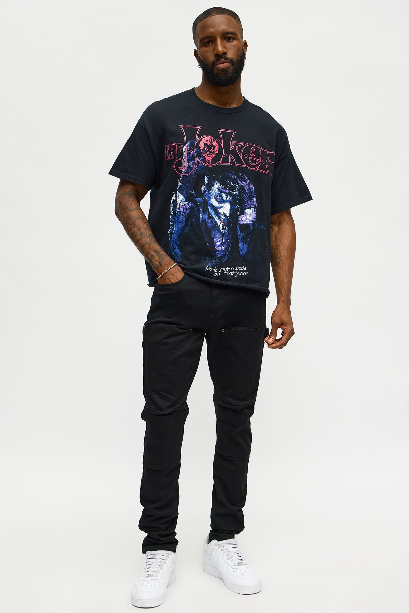 Joker Smile On Your Face Boxy Short Sleeve Tee - Black