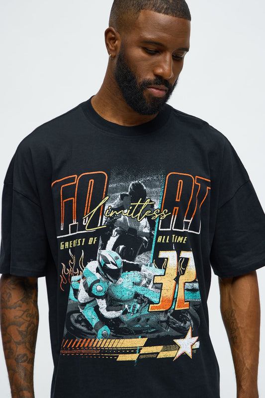 Motorsports GOAT Oversized Short Sleeve Tee - Black