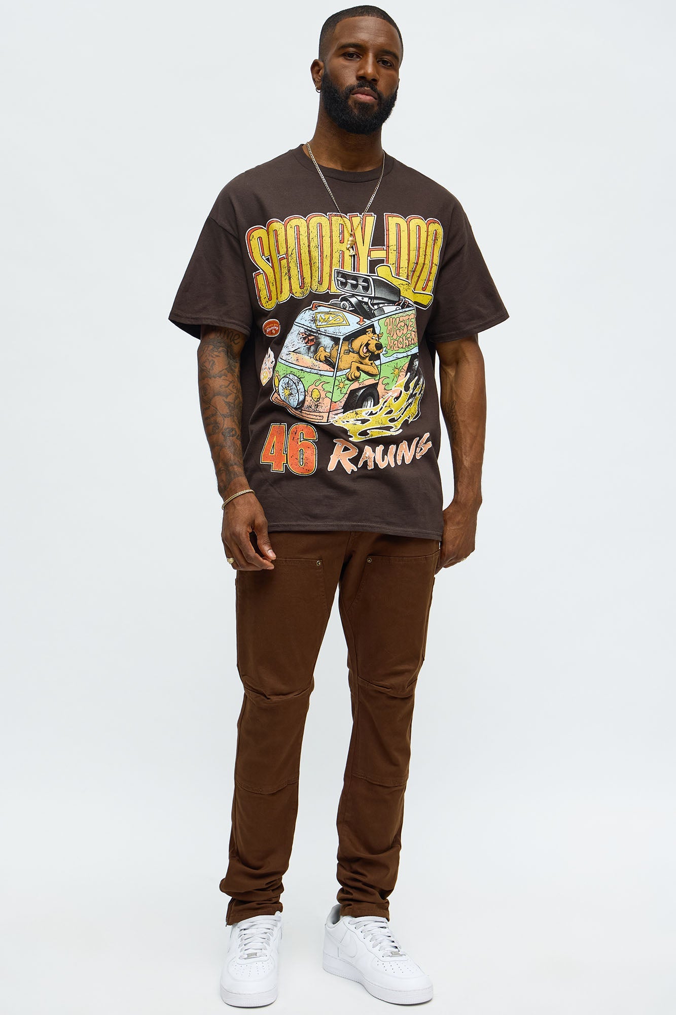 Scooby Doo Racing 46 Boxy Short Sleeve Tee - Brown