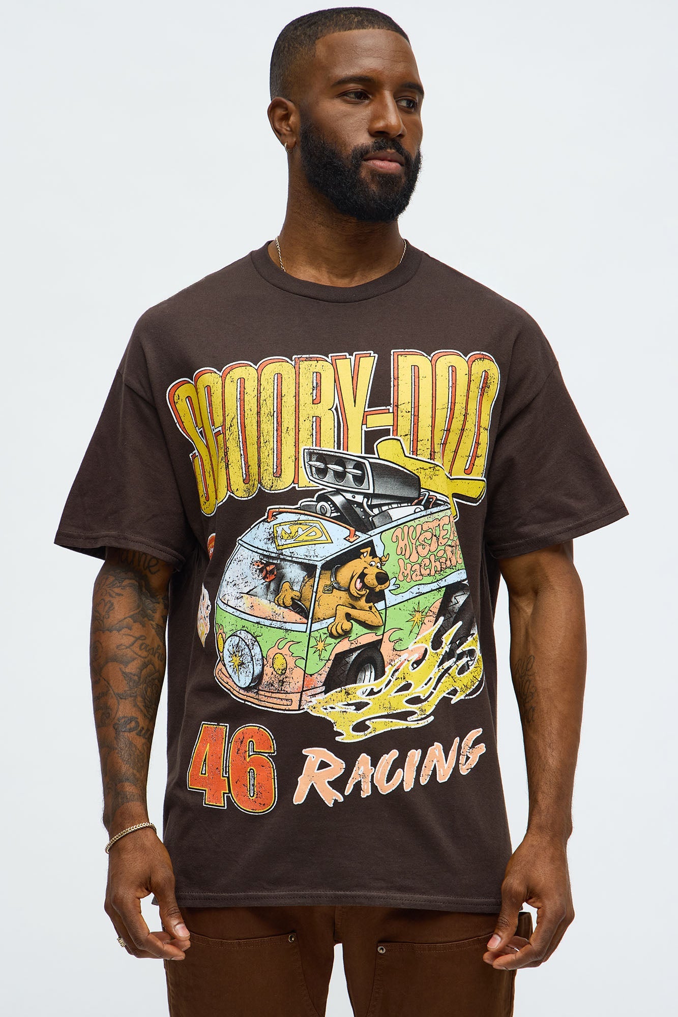 Scooby Doo Racing 46 Boxy Short Sleeve Tee - Brown