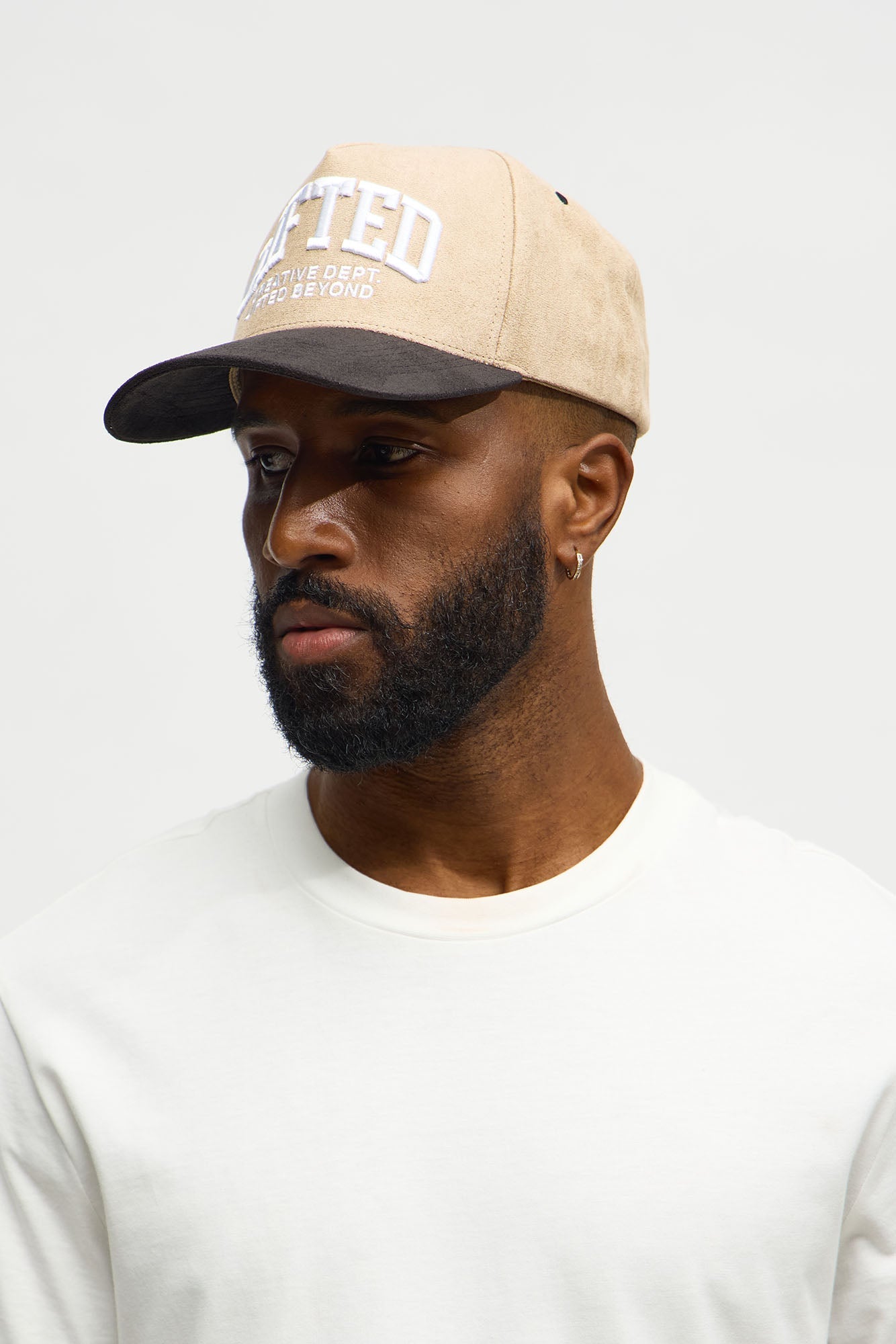 Lifted Two Tone Faux Suede Structured Snapback Hat - Brown/combo